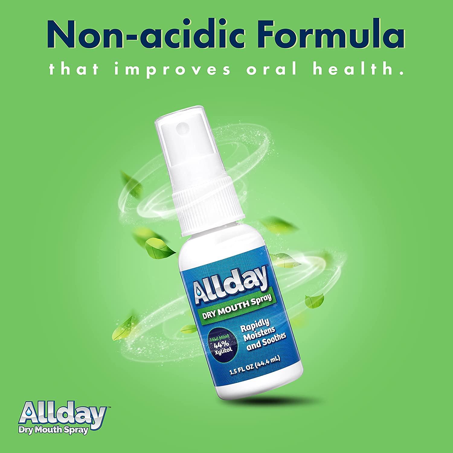 Allday Dry Mouth Spray Maximum Strength Xylitol, Fast Acting, Non