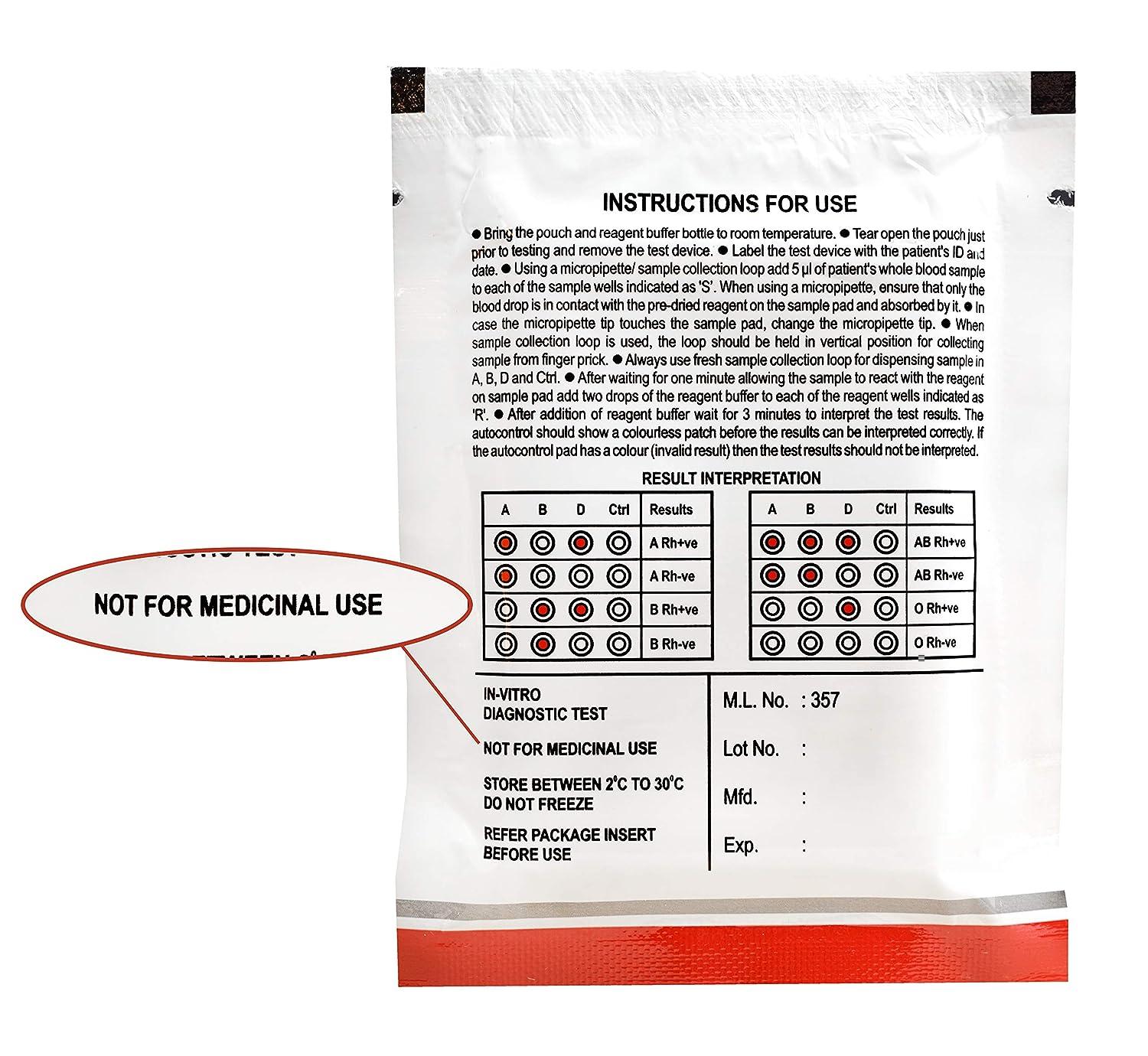 ABO/RH Blood Type Test Kit Educational Use Home Blood Typing Kit