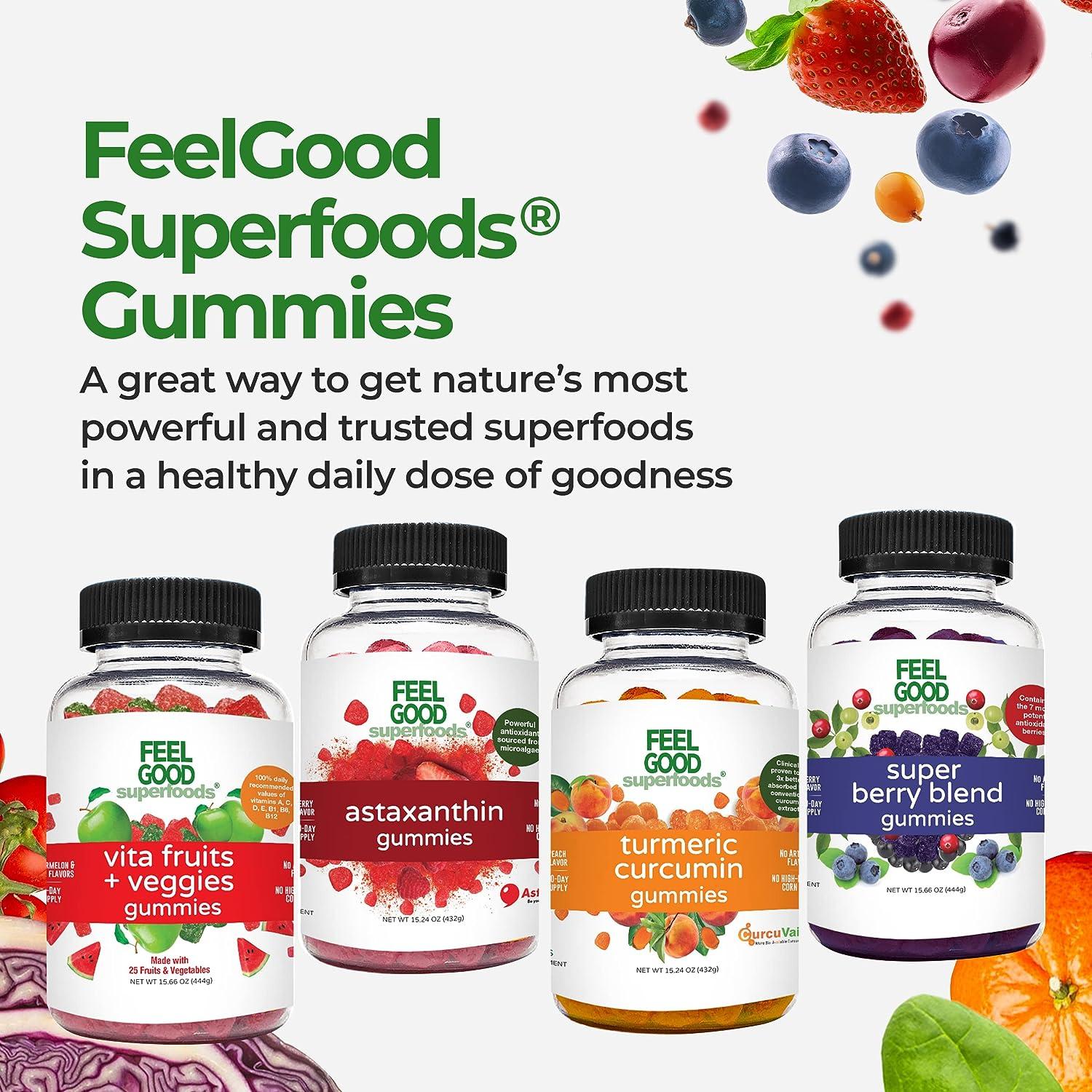 FeelGood Superfoods Astaxanthin Gummies 6mg Skin & Eye Health Berry
