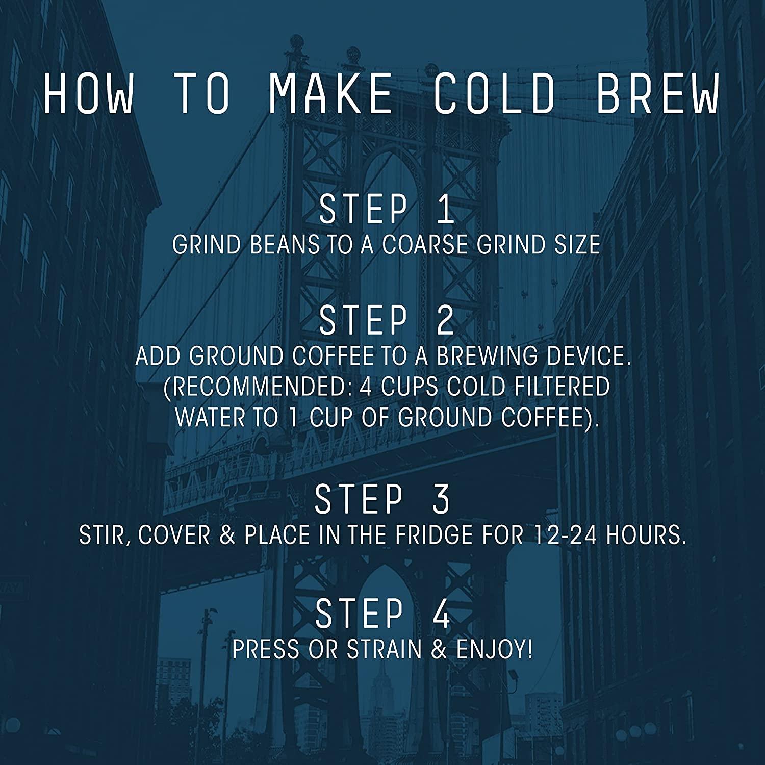 Stone Street Cold Brew Coffee, Strong & Smooth Blend, Low Acid, 100