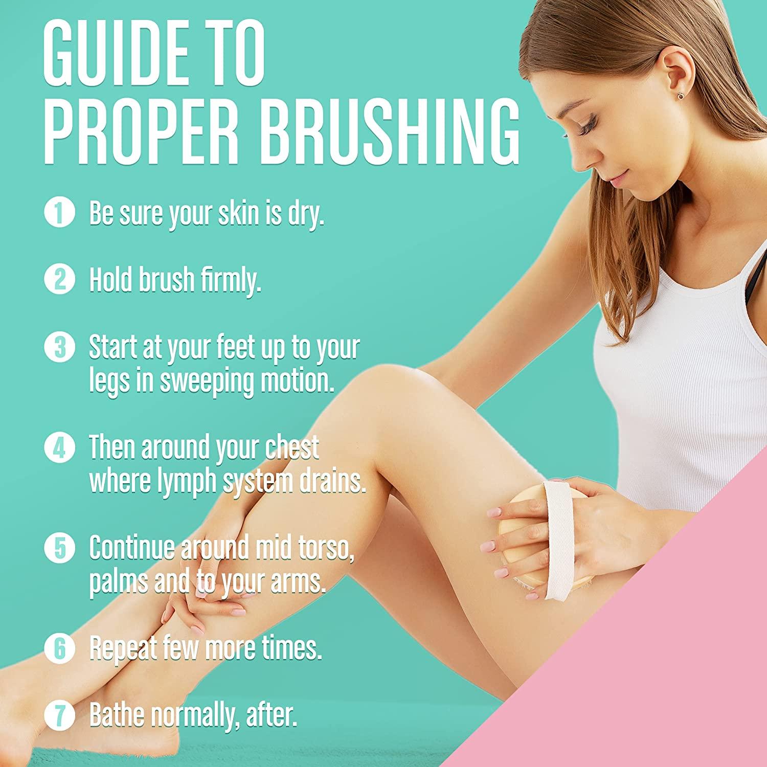 Body Brush, Neutral Dry Brush For Cellulite And Lymph, Round Exfoliating Scrub With Soft