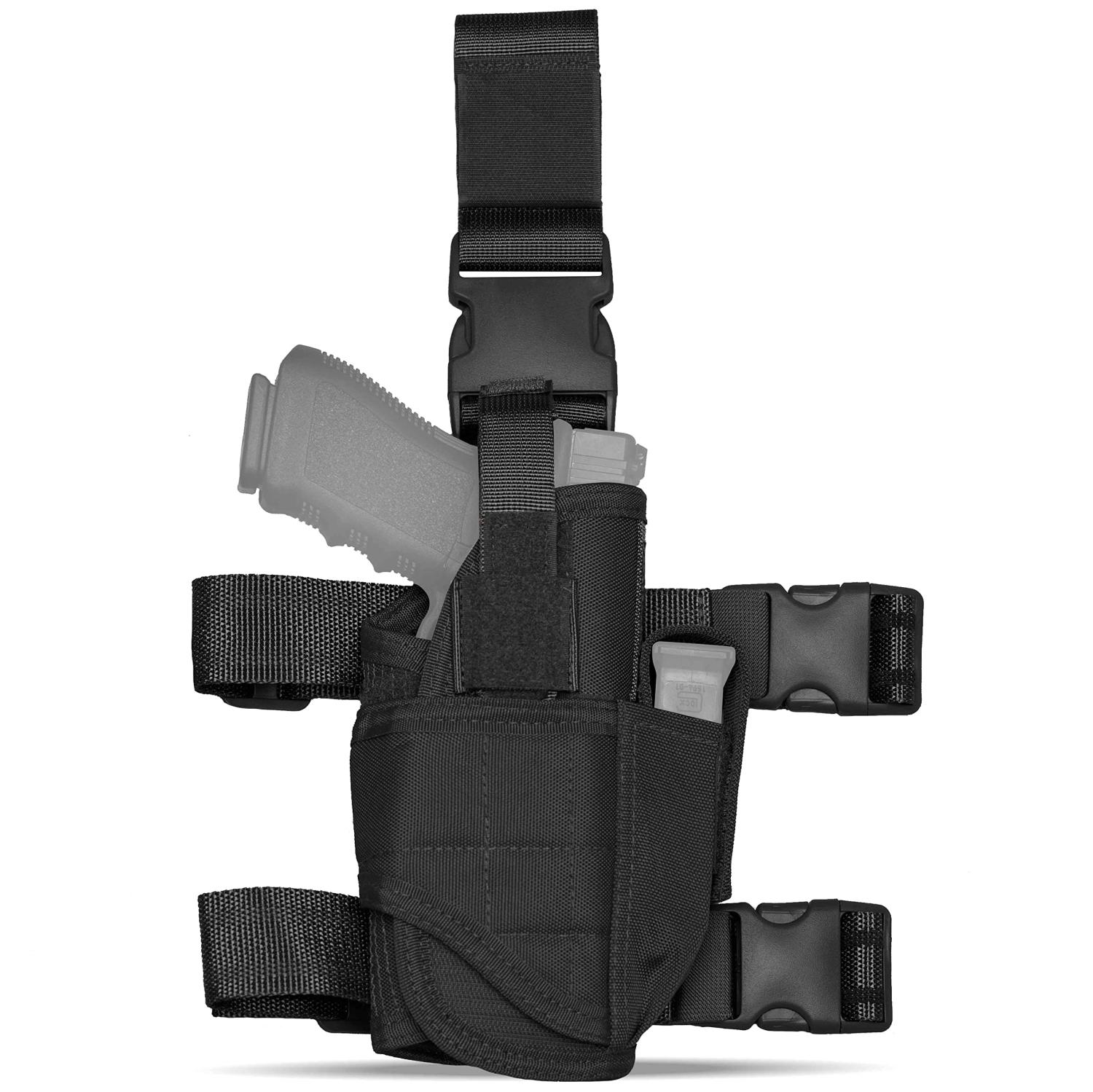 Tacticon Universal Drop Leg Holster Combat Veteran Owned Tactical Thigh Holster with Mag
