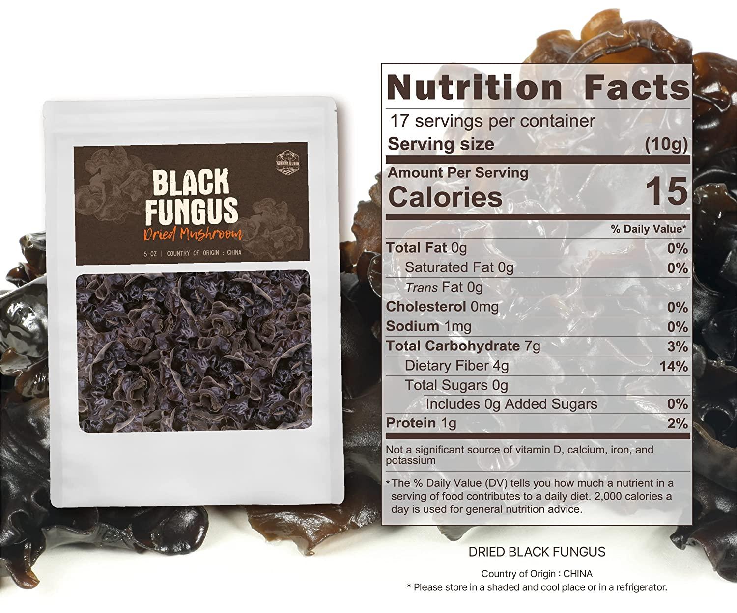 Dried Black Fungus 5 oz Chinese Wood Ear Mushroom for Asian Cuisine