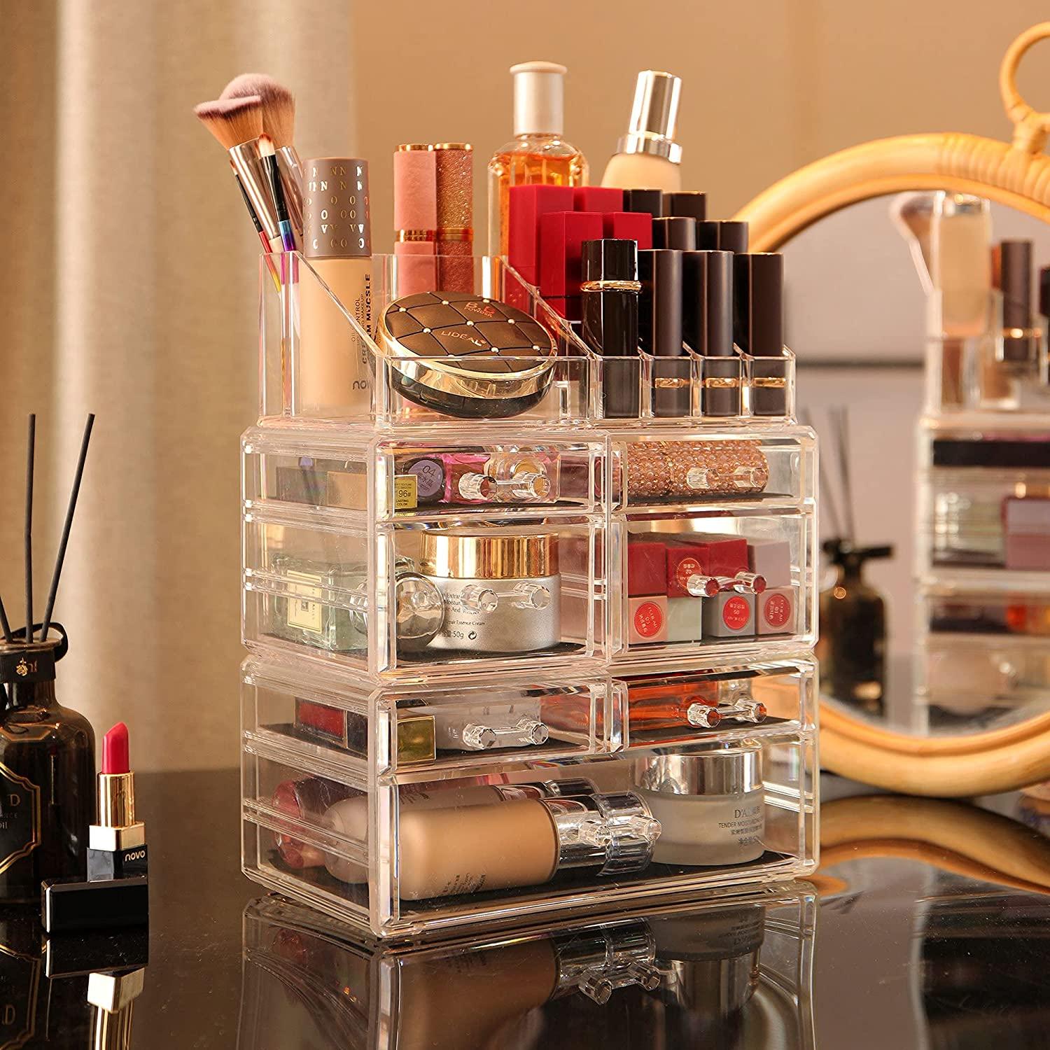 Clear Cosmetic Makeup Make Up Display Organizer Acrylic Case Box Jewelry  Storage