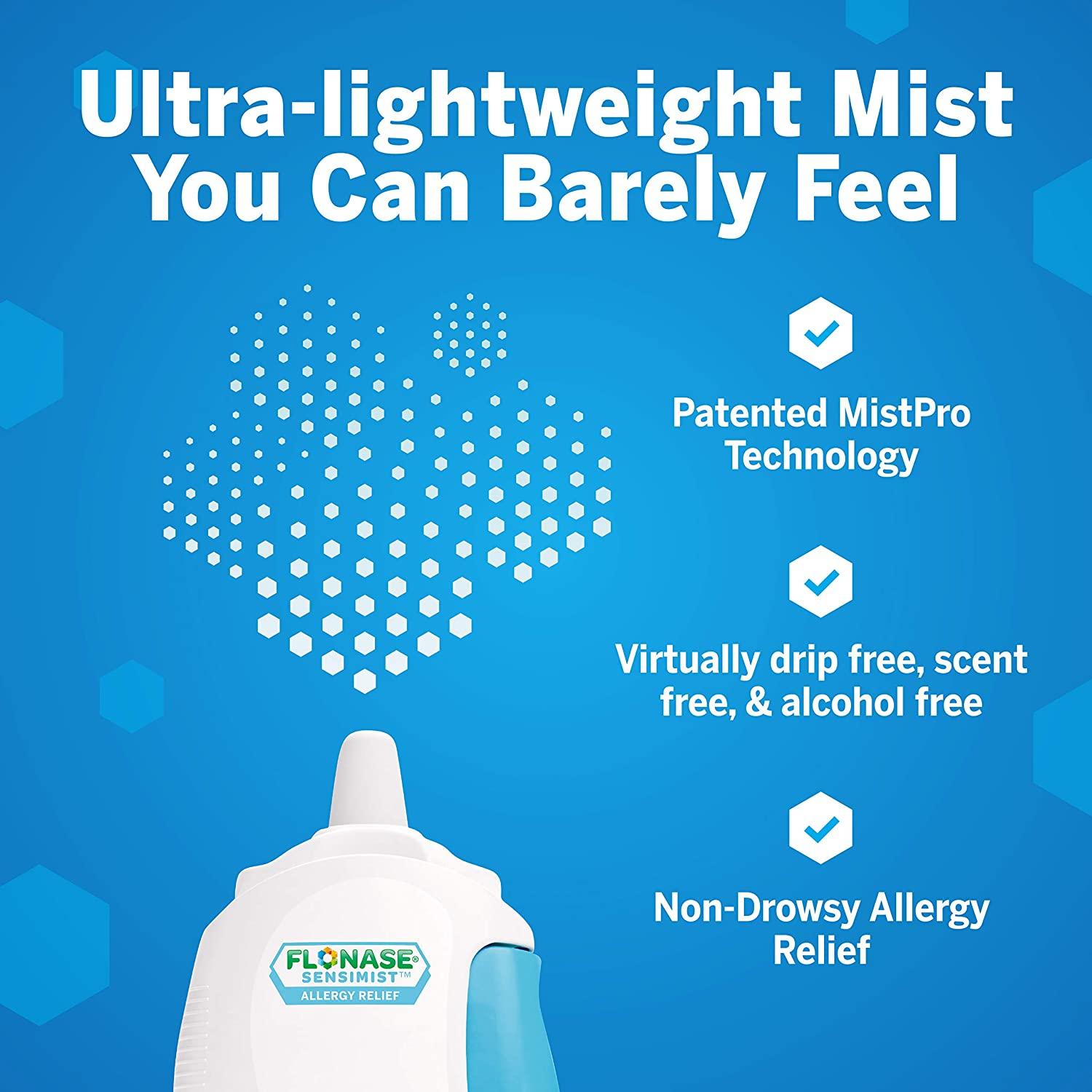 Flonase Sensimist Allergy Relief Nasal Spray Non Drowsy Allergy Medication, Gentle Mist 120