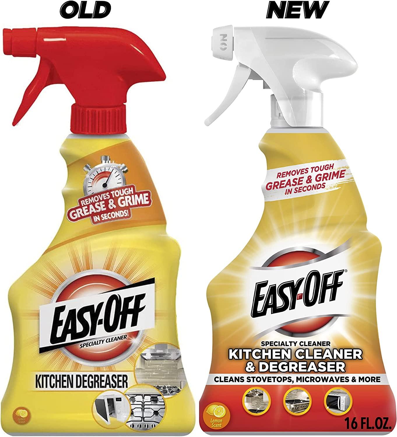 Easy Off Specialty Kitchen Degreaser Cleaner, Clear, Lemon, 16 Fl Oz
