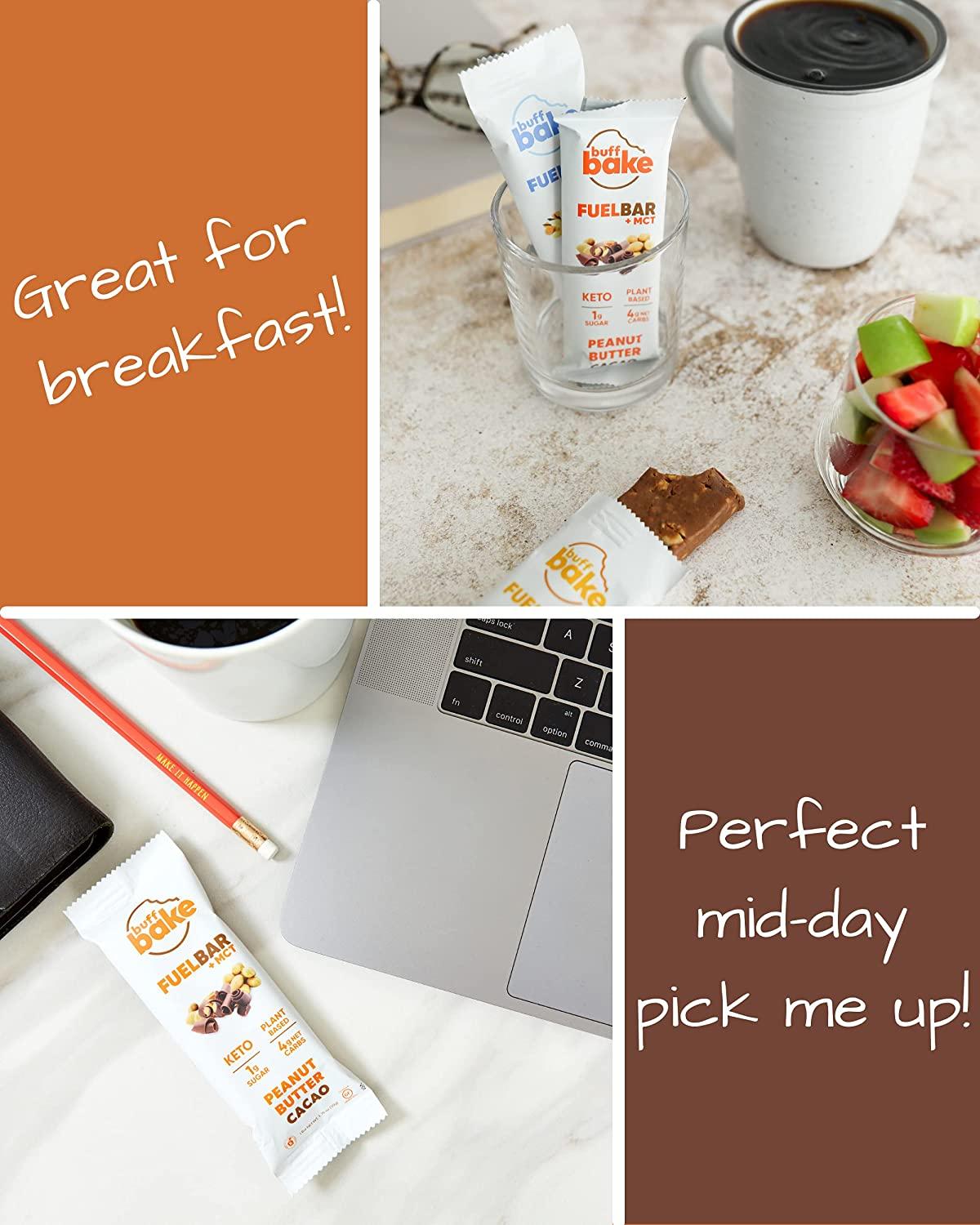 Buff Bake Fuel Bar Keto Protein Bars Vegan, Low Carb, Low Sugar, Non