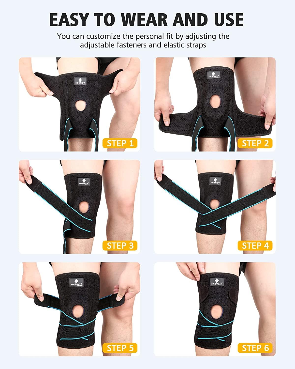 GARNO Knee Brace Plus Size, Dual Patella Tendon Support Strap, Adjustable  Neoprene Stabilizer for Meniscus Tear