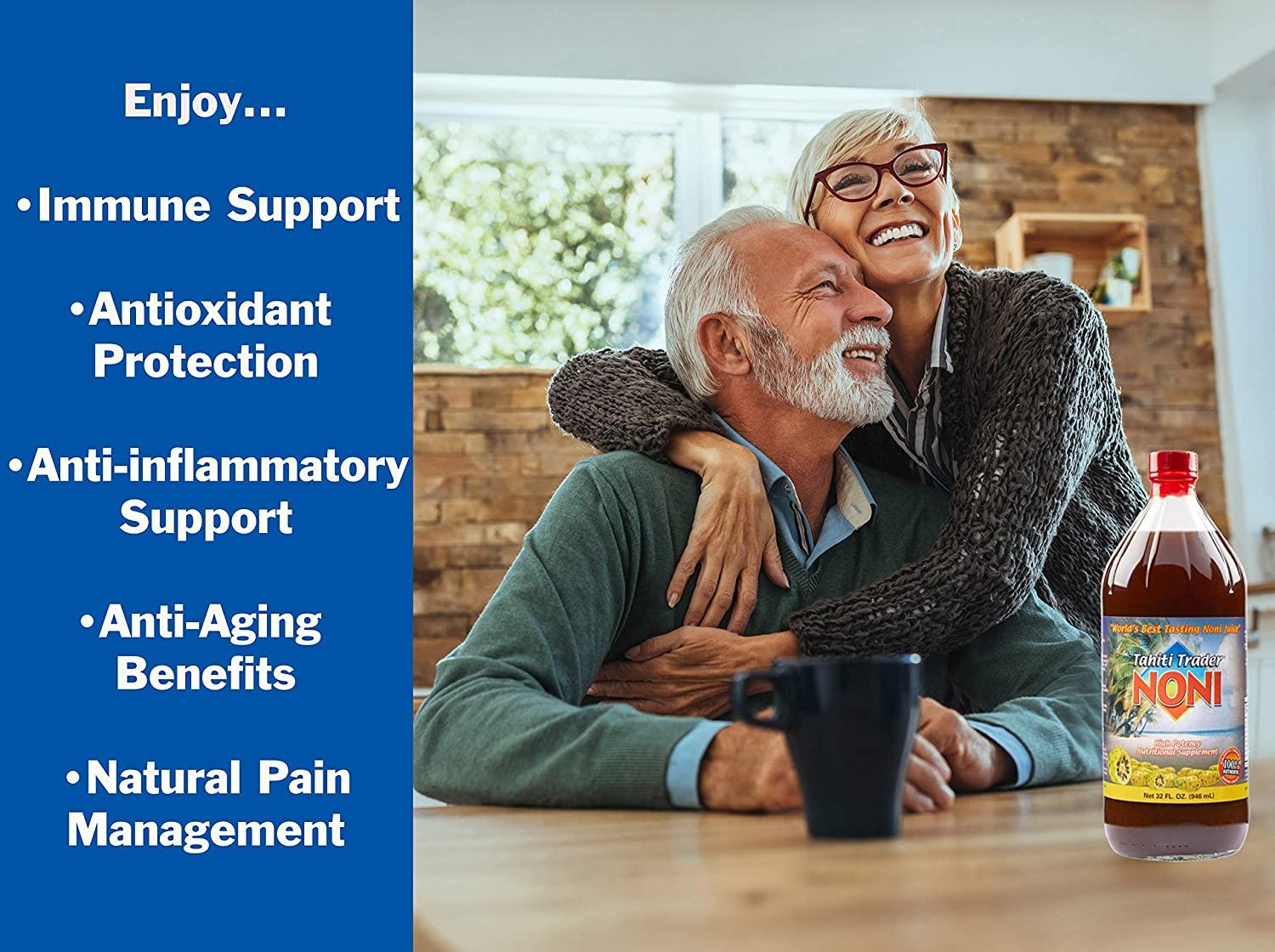 Tahiti Trader Original High Potency Noni Juice with Blueberry & Raspberry Organic Antioxidant