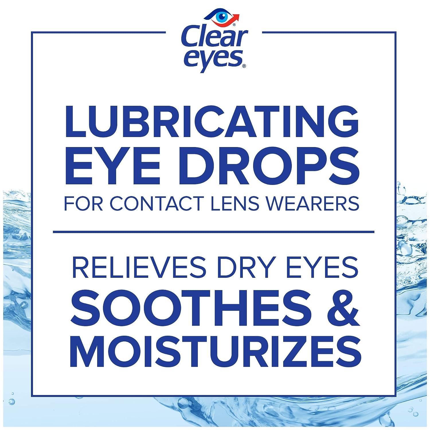 Clear Eyes Contact Lens Relief Soothing Eye Drops 0.50 oz (Pack of 3)