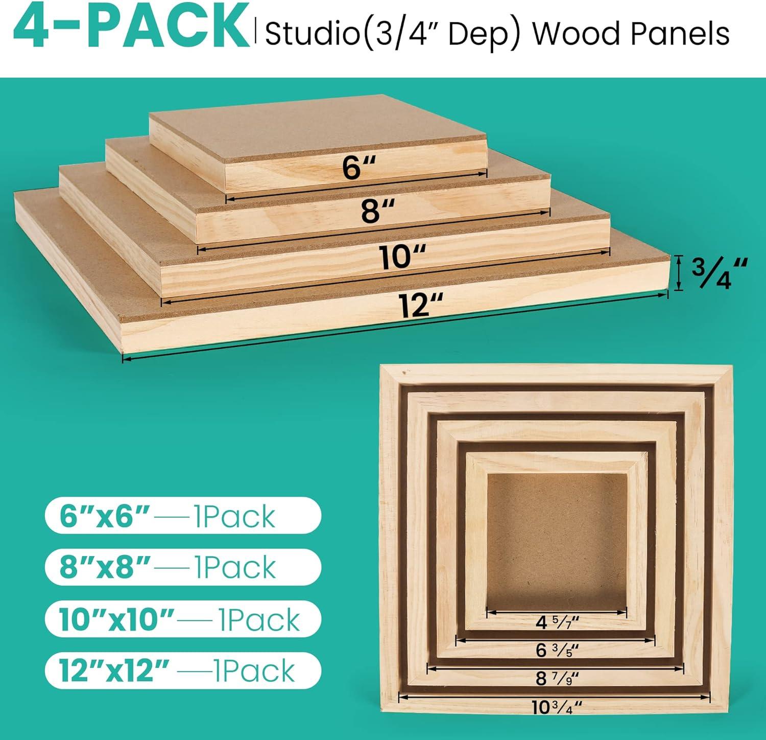 EYSOLD Wood Canvas Boards Unfinished Wooden Panel Boards Wood Paint