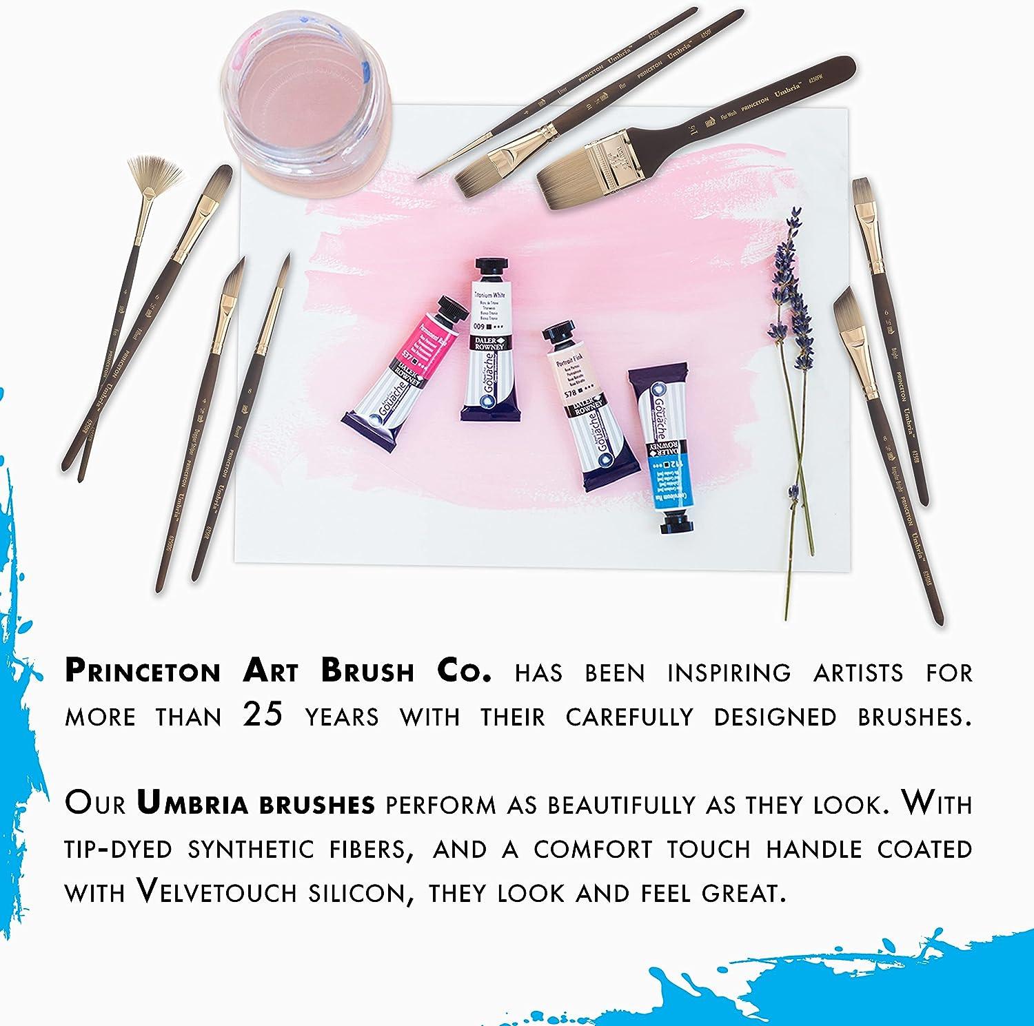 Princeton Umbria Short Handle Synthetic Paint Brush for Watercolor, Acrylic  and Oil, Series 6250, Filbert, 8