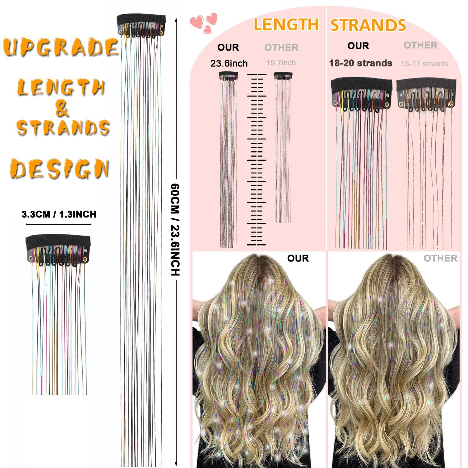 Glitter Hair Extensions Sparkling Shiny Hair Tensile for Women - China Hair  Wigs and Hair Extensions price