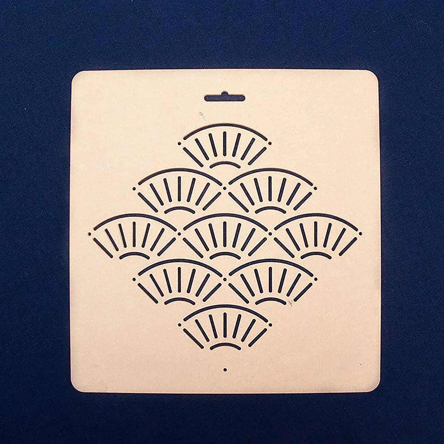 Quilting Creations Mini Sashiko Fan, Hexagon, Parquetry Sashiko template  stencil pattern