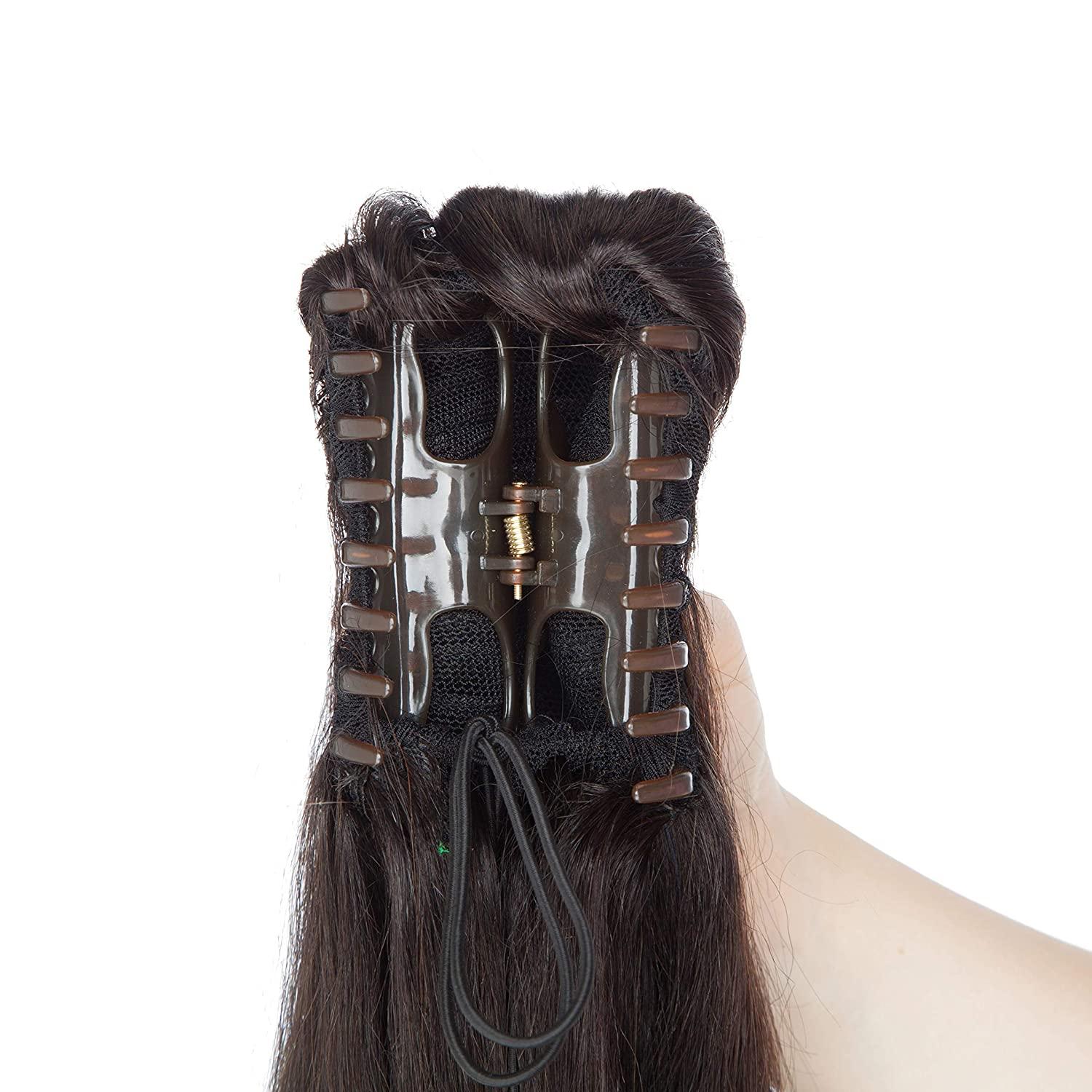 100 Remy Human Hair Ponytail Extension One Piece Claw/Jaw Clip