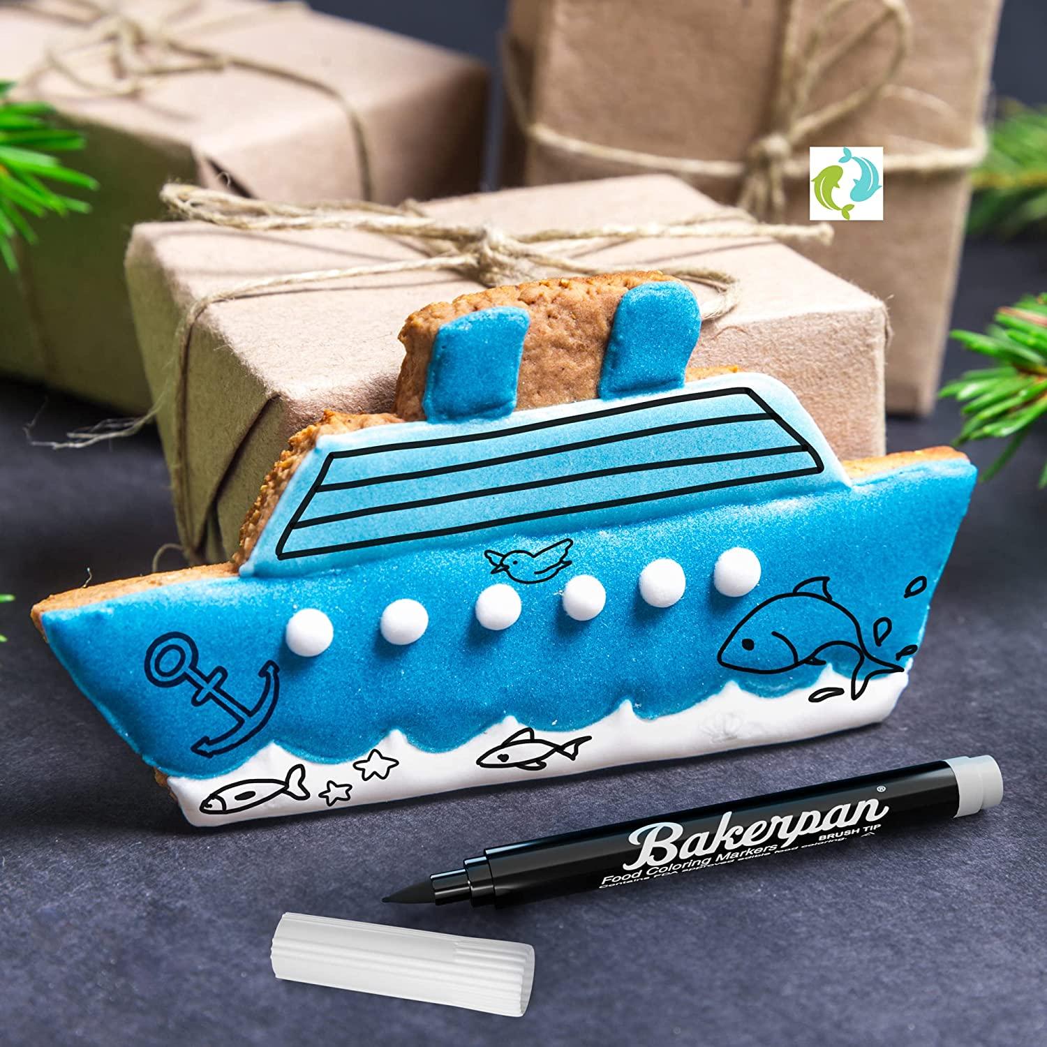 Bakerpan Food Coloring Markers, Brush Tip for Writing on Cake Pops and