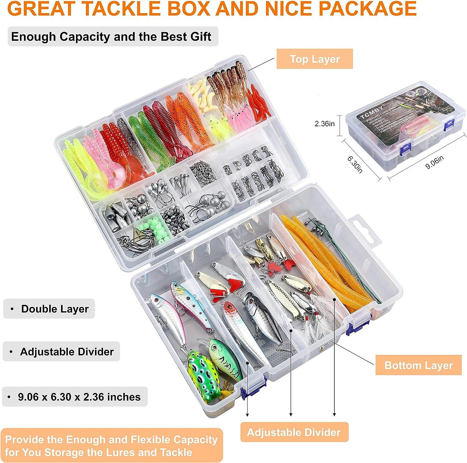 TCMBY 327PCS Fishing Lure Tackle Bait Kit Set for Freshwater