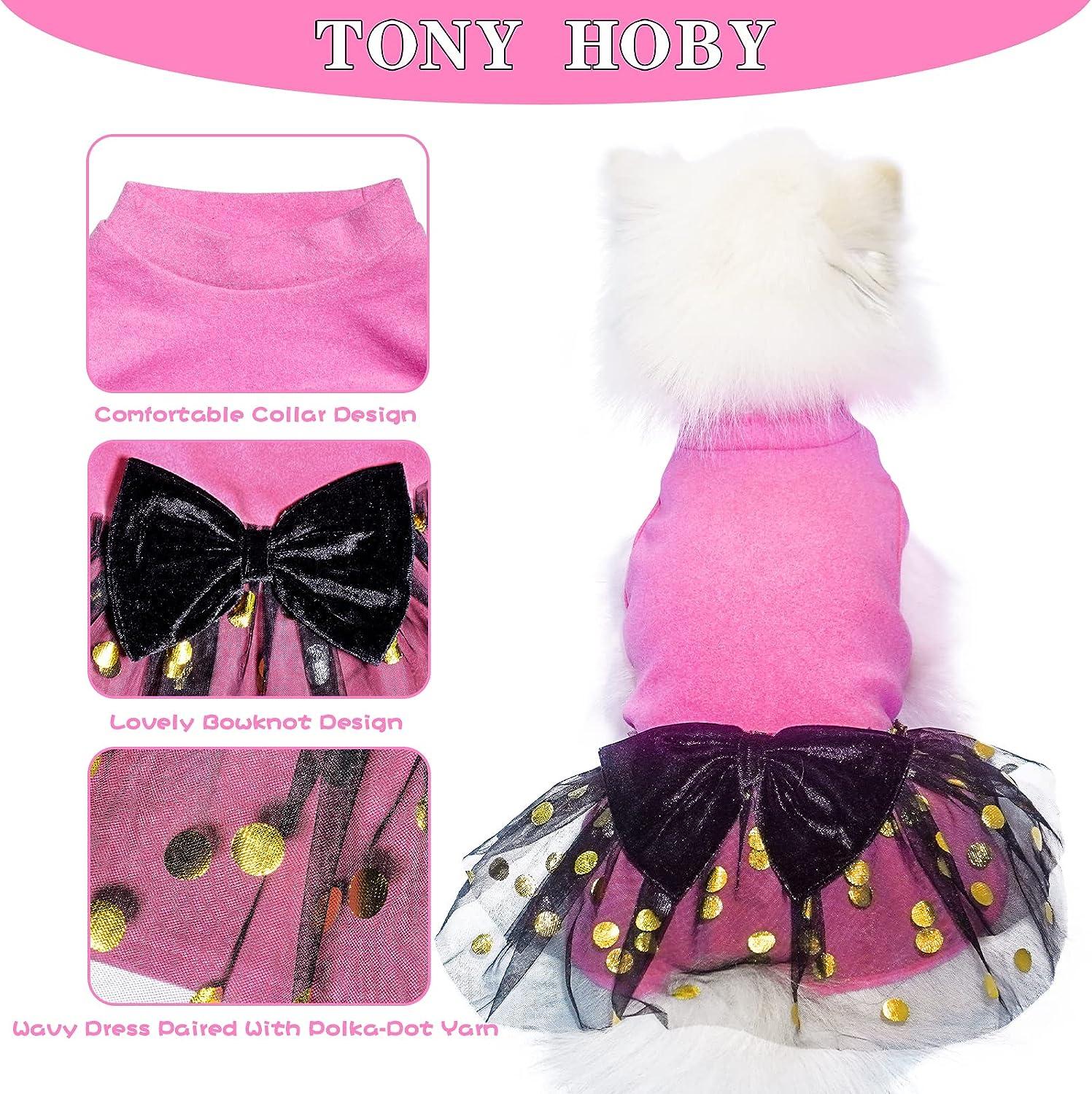 TONY HOBY Pink Dog Party Princess Dress with Lace for Small Medium Dogs -  Soft, Breathable Outfit | Buy Now with Express International Delivery |  GoSupps.com