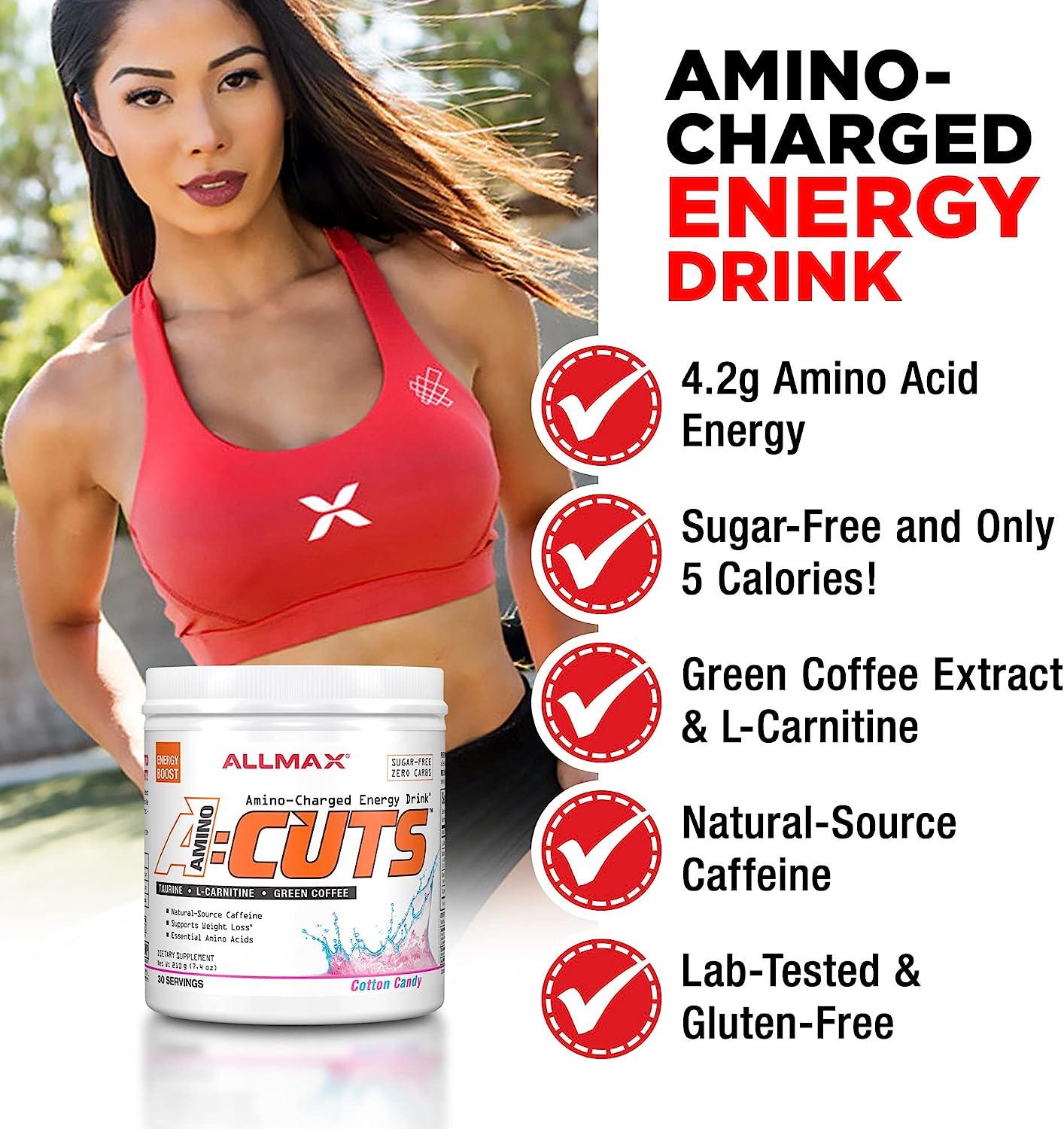 ALLMAX Nutrition AMINOCUTS (ACUTS) Energy Drink with Taurine, L-Carnitine, Green  Coffee Bean Extract - Watermelon Flavor | 30 Servings | Buy Now with  Express International Delivery
