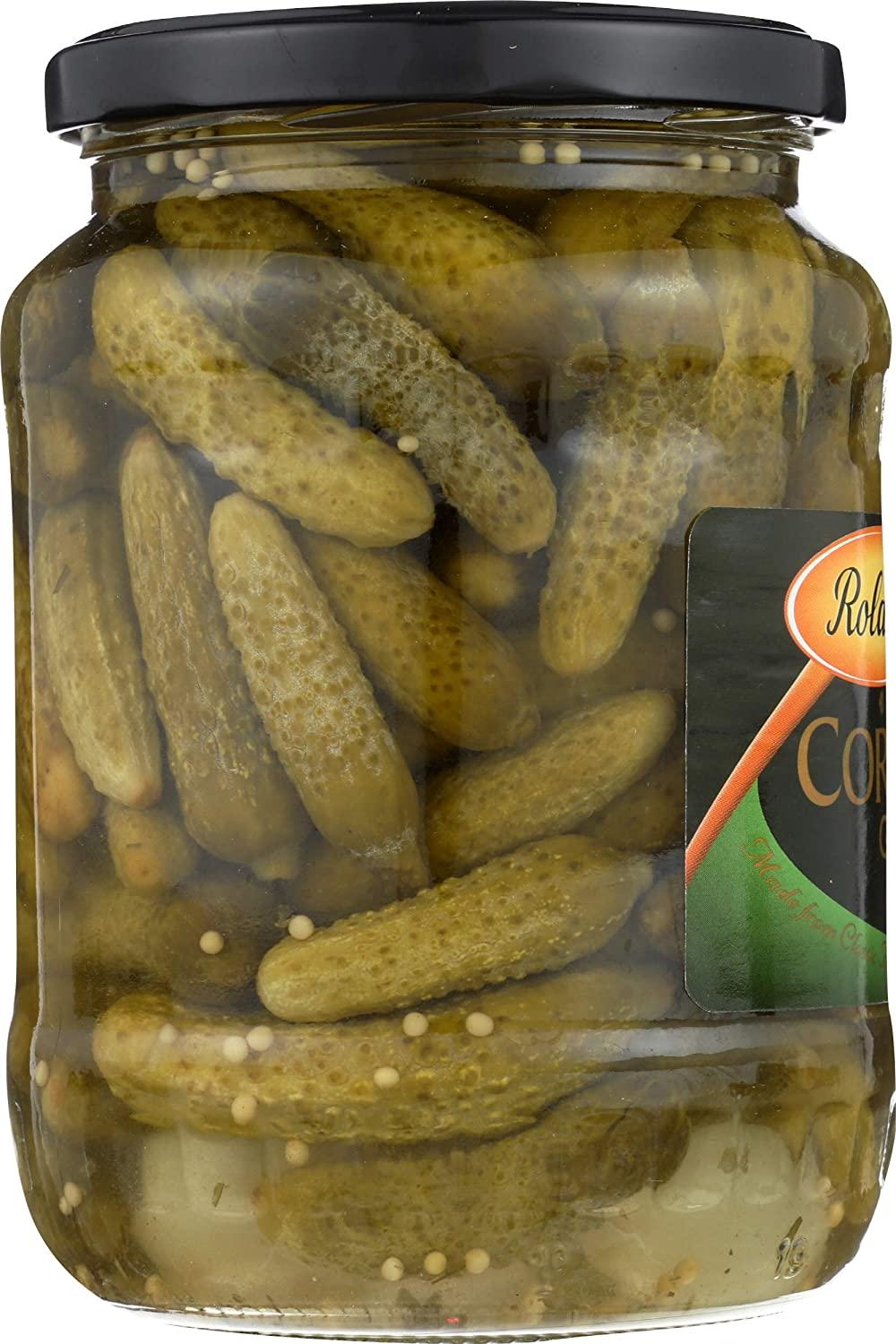 ROLAND Cornichons 24 oz Premium Pickled Gherkins for Gourmet Cooking