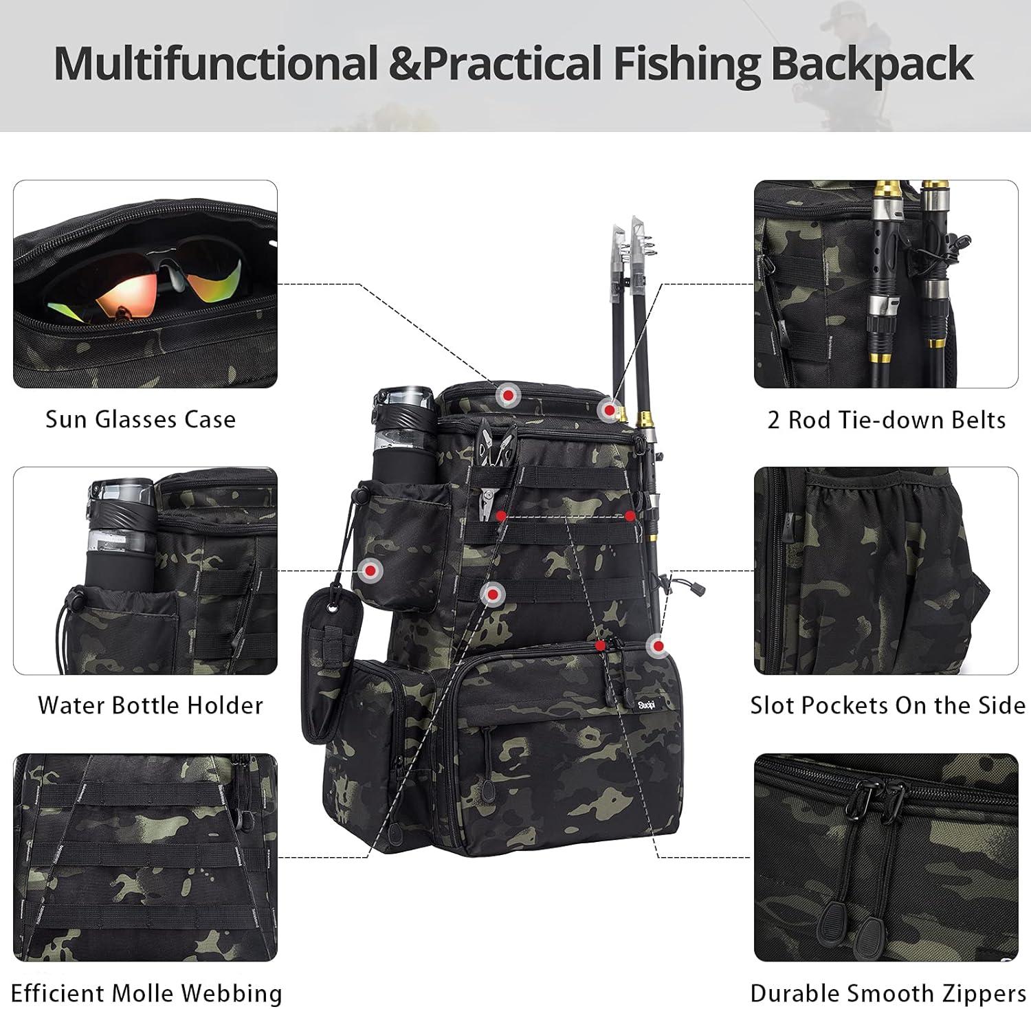 Fishing Tackle Backpack - Fishing Backpack - Saltwater Resistant Fishing  Bag - Large Fishing Tackle Storage Bag : : Sports & Outdoors