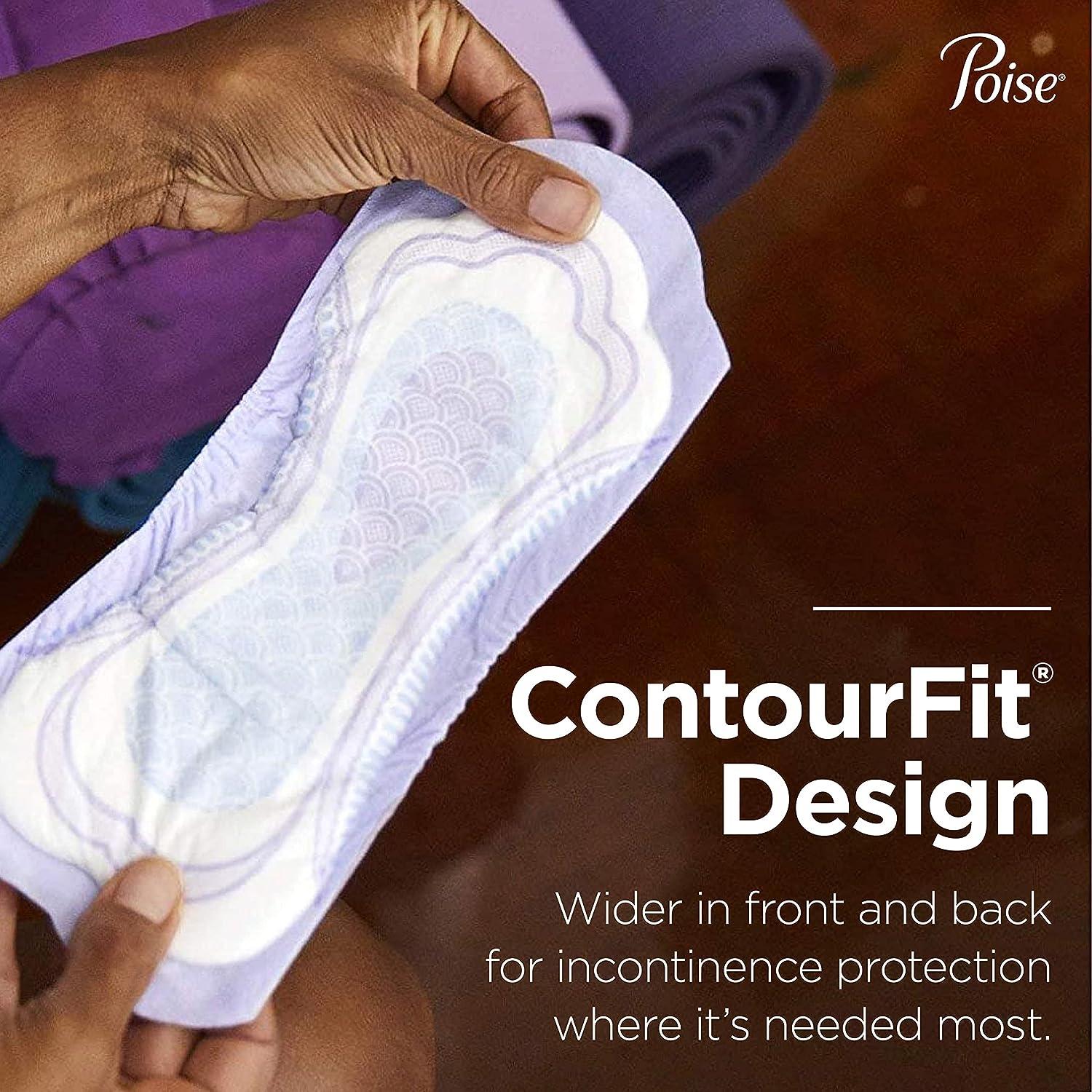 Poise Incontinence Pads, Moderate Absorbency, Long, 54 Count (Pack of 4) 54  Count (Pack of 4) 60 Count