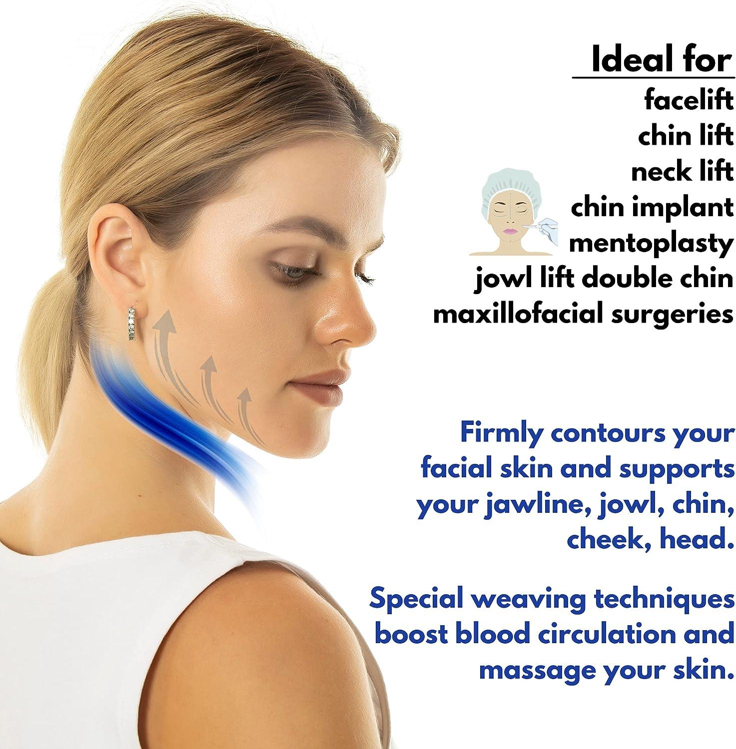 Post Surgery Neck and Chin Compression Garment for Face Slimming and Jowl Tightening Neck