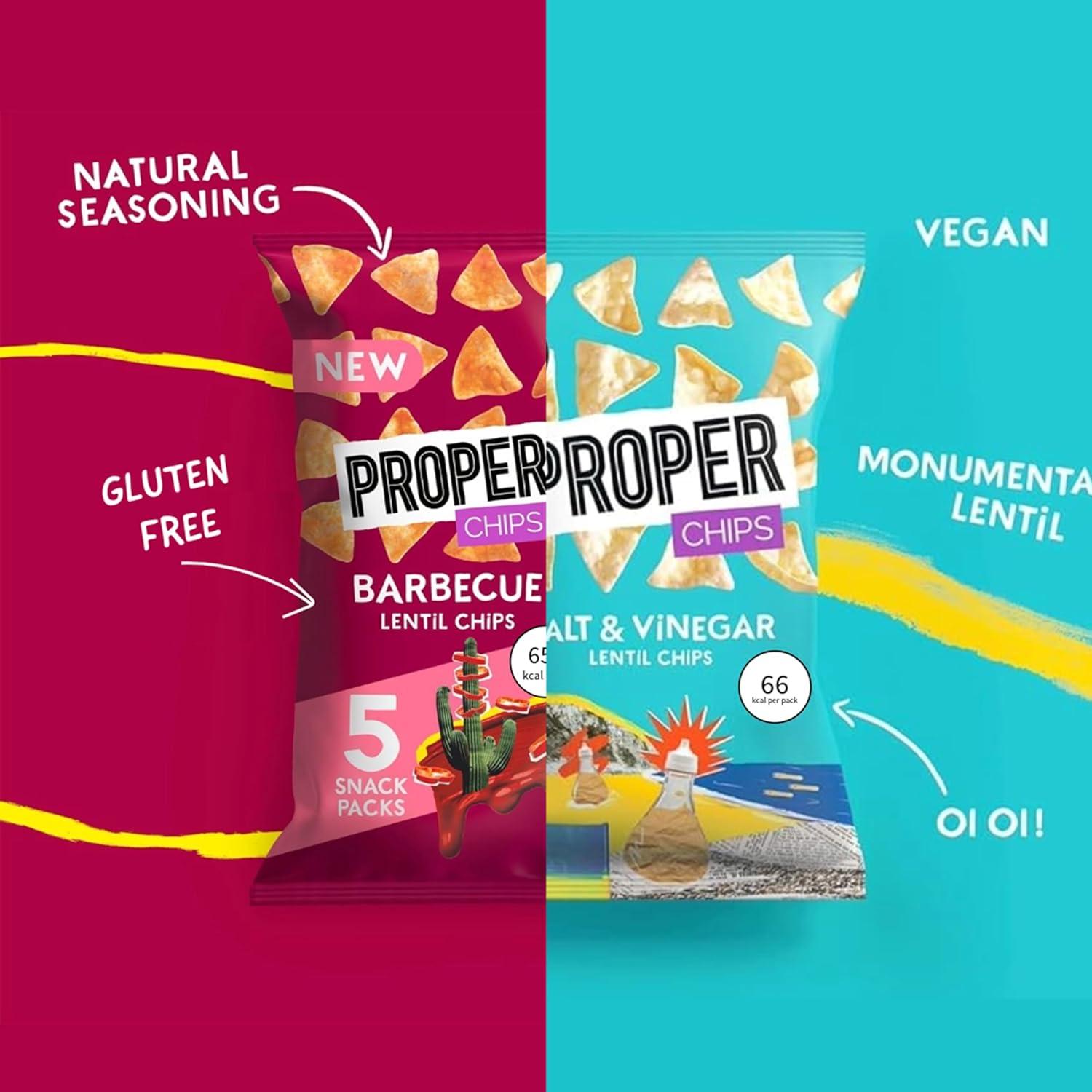 Gluten Free Lentil Crisps Multipack Pack of 2 x 32 Vegan Proper Chips