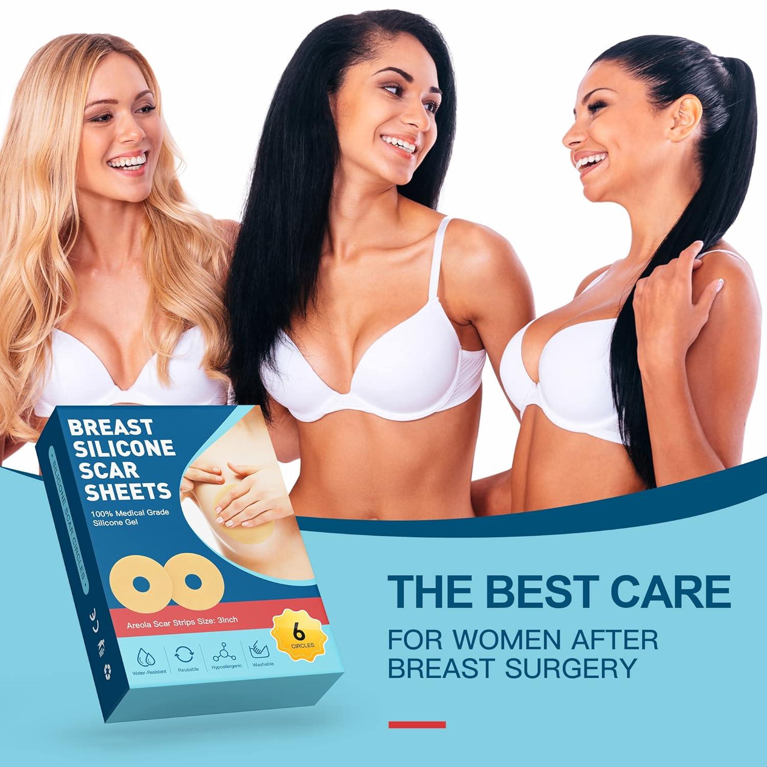 Breast Silicone Scar Sheets Tape Silicone Scar Removal Sheets for Breast 6 Pack Breast Reduction