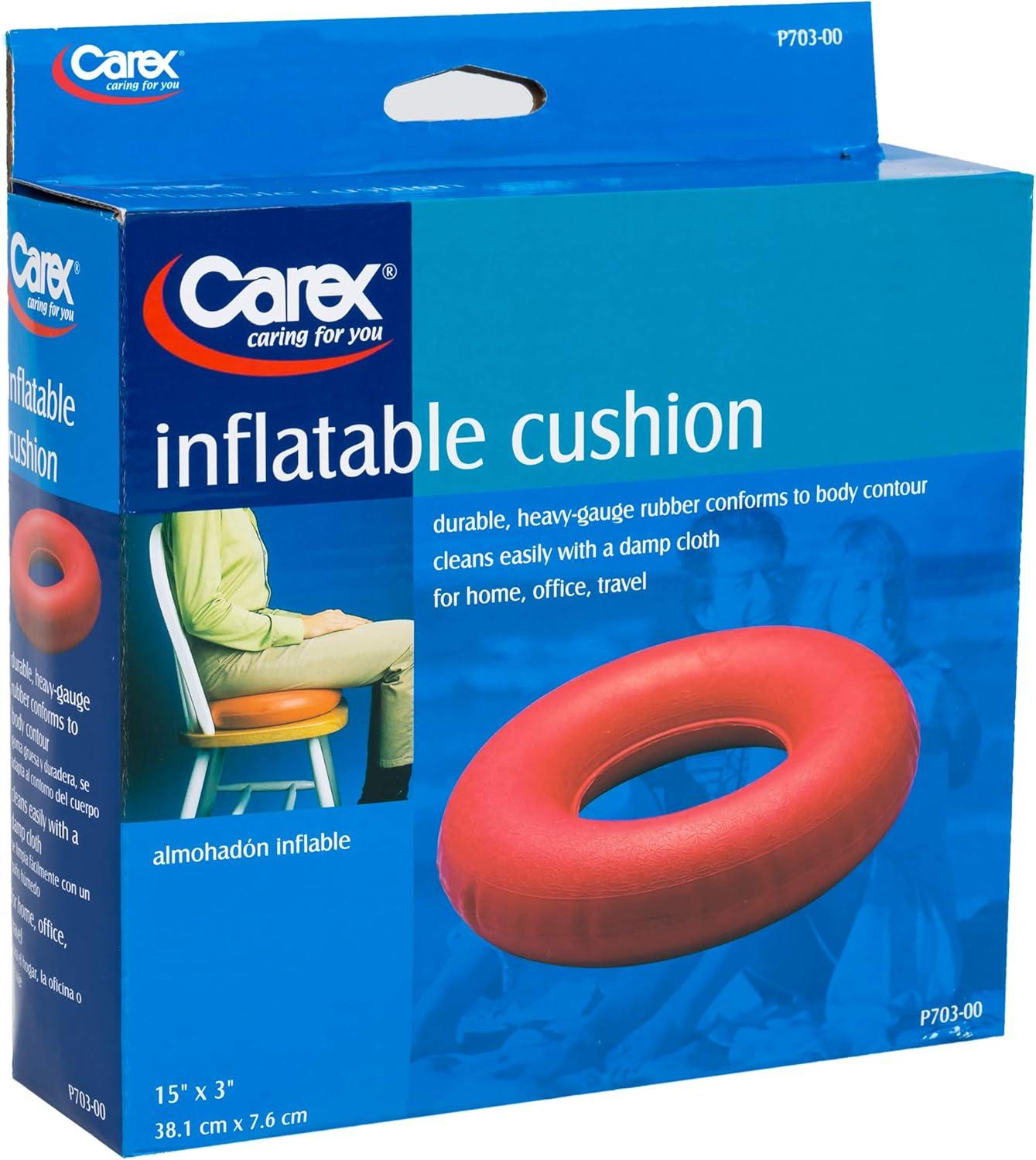 Carex Inflatable Donut Cushion for Tailbone Pain Hemorrhoids