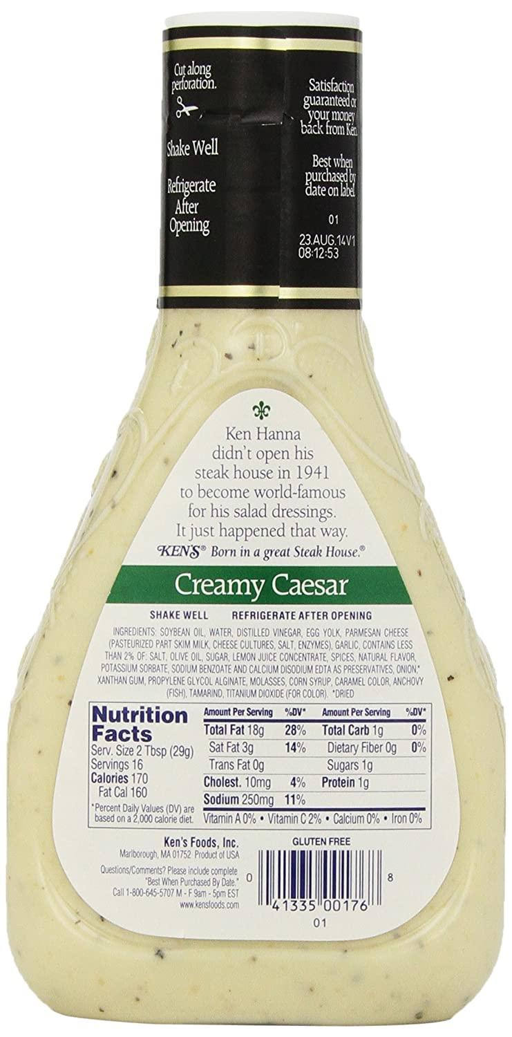 Ken's Foods Creamy Ceasar Salad Dressing, 16 Fl Oz 16 Fl Oz (Pack of 1)