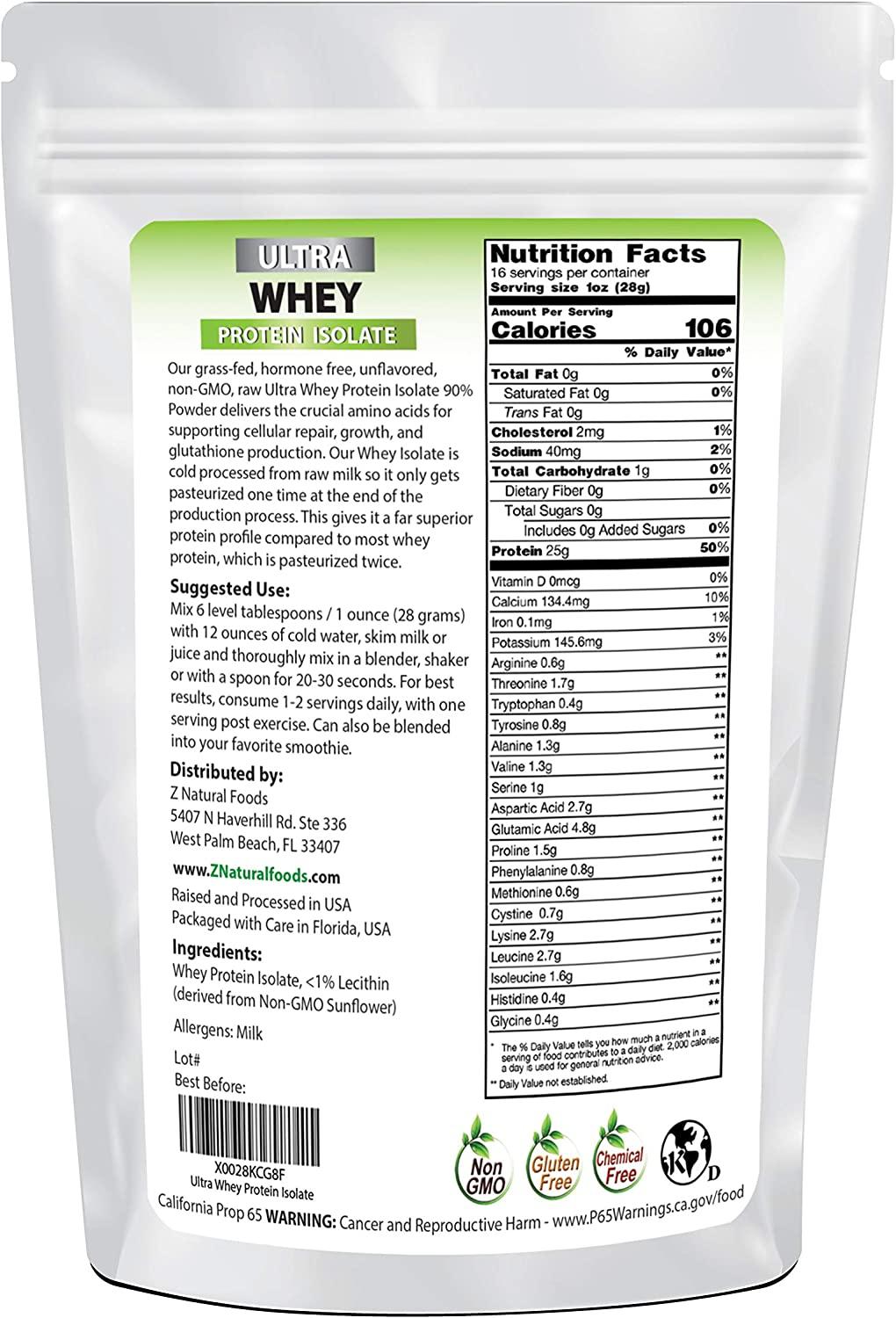 Whey Protein Isolate Unflavored All Natural Protein Powder Made in The USA Mix in A