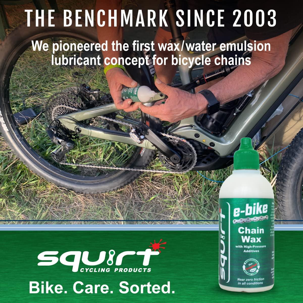 Squirt E-Bike Chain Wax with High-Pressure Additives for E-Bikes - Ebike  Chain Lubricant for Wet & Dry Conditions - E Bike Chain Lube Reduces Noise  & Friction - Ebike Accessories - 4