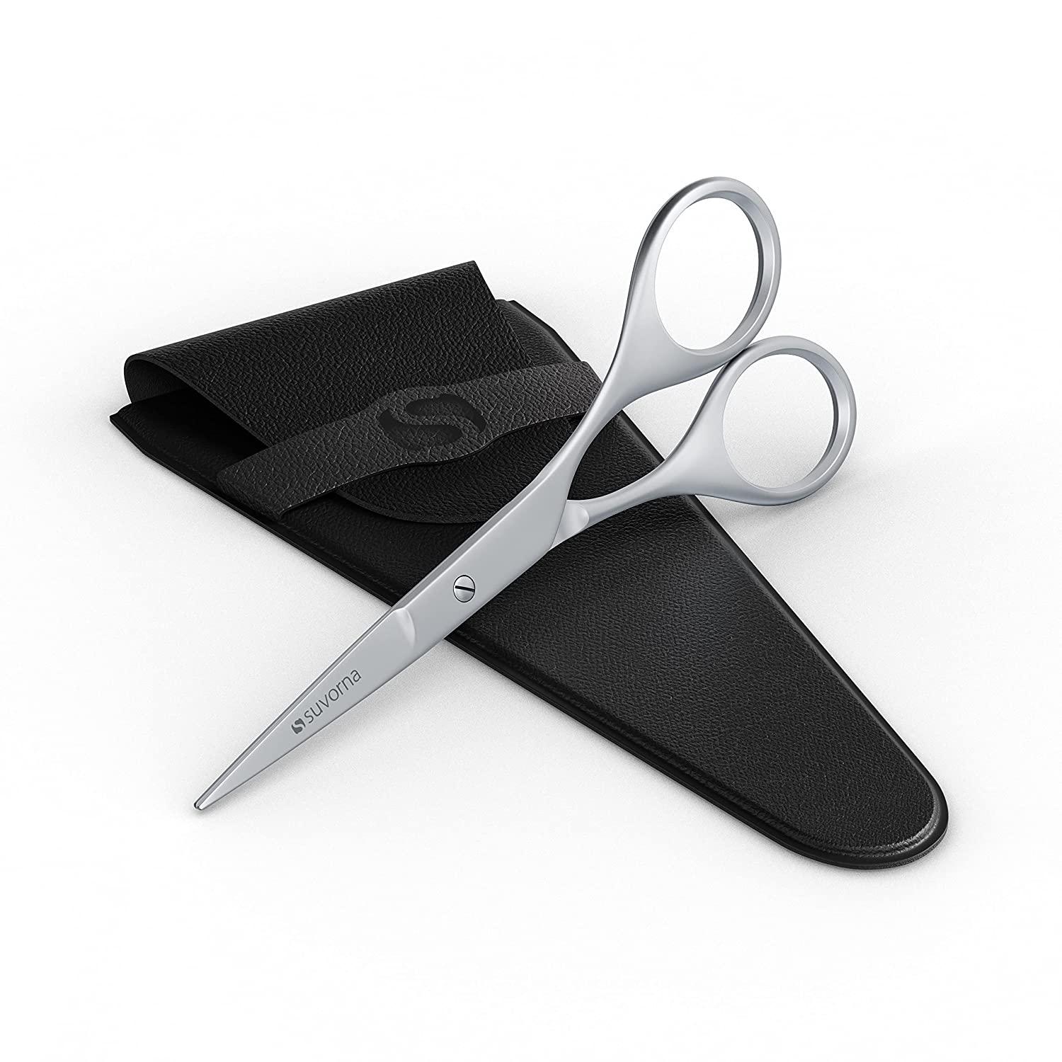 Suvorna 4.5" Mustache Scissors For Men Beard Scissors Beard Grooming