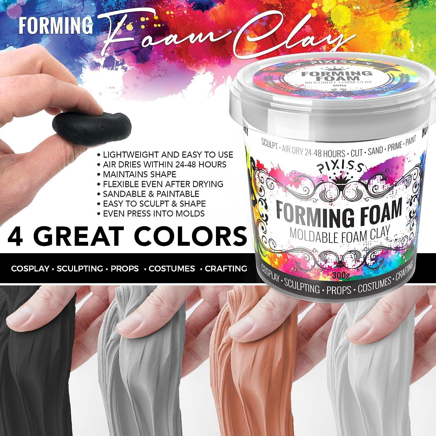 Foam Clay Air Dry Foam Modeling Clay - Cosplay Soft Clay for Slime Add Ins,  Molding Clay for Sculpting with Eva Foam - 300 Gram Black Air Dry Clay
