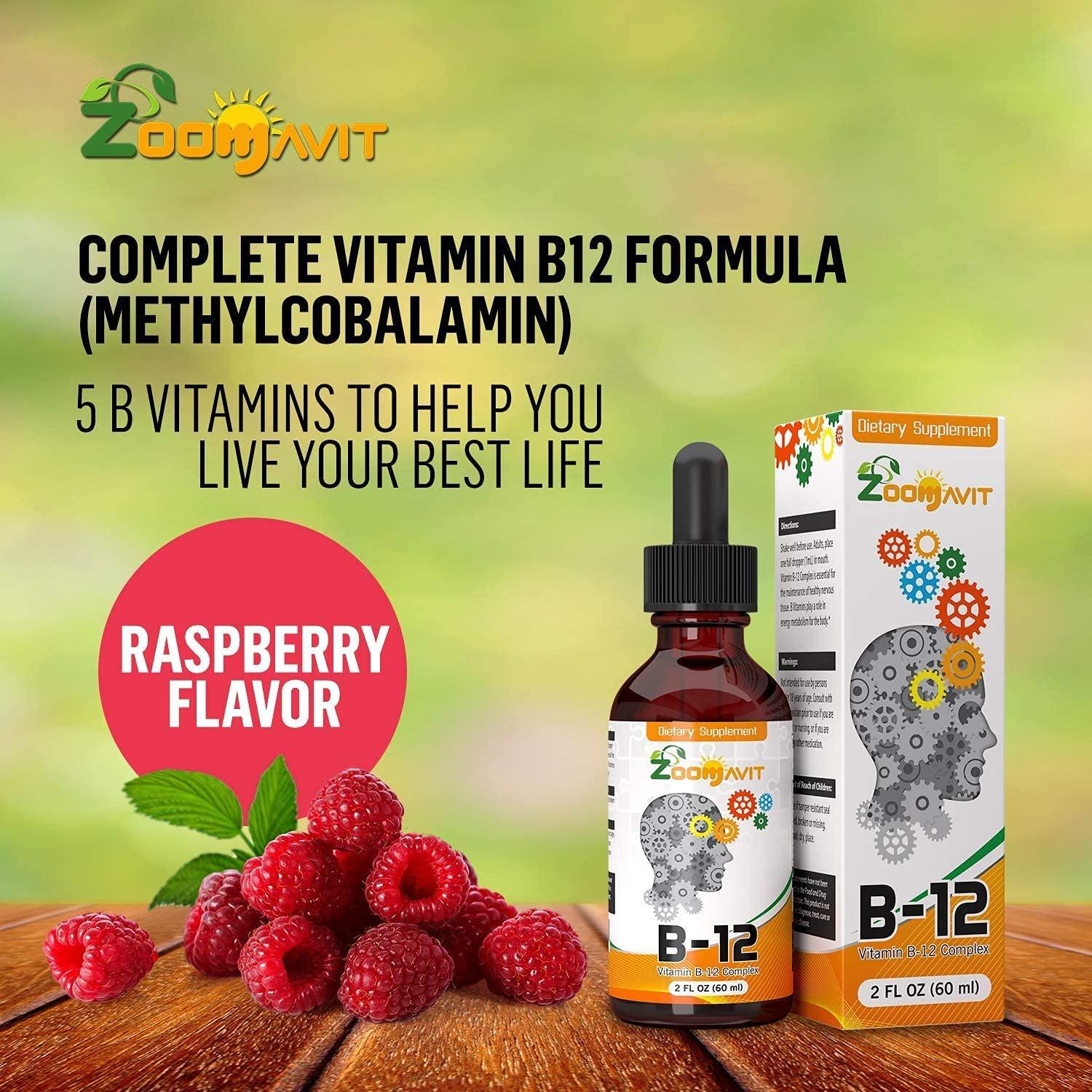 Vitamin B Complex Liquid Drops with Fast Absorption Super B Liquid Complex Vitamins B2 B3 B5