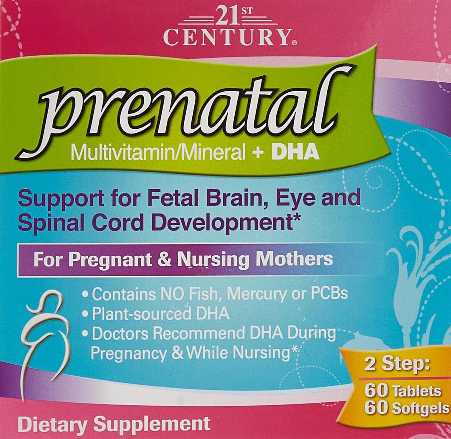 21st Century Prenatal Multivitamin with DHA 2 Bottles, 60 Tablets and