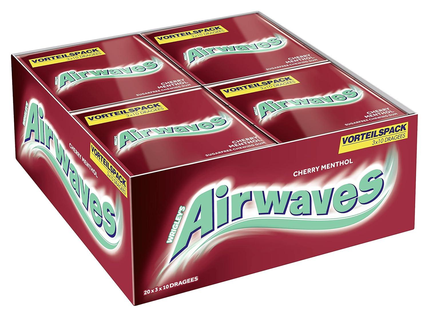 Wrigley's Airwaves Cherry Menthol Flavour 10 Pieces, ( Pack Of 30