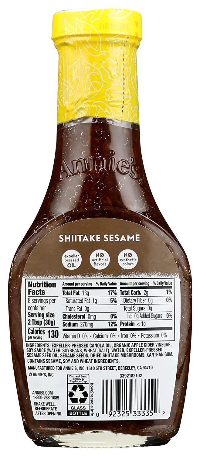 Annie's Natural Shiitake Sesame Salad Dressing, NonGMO, 8 fl oz