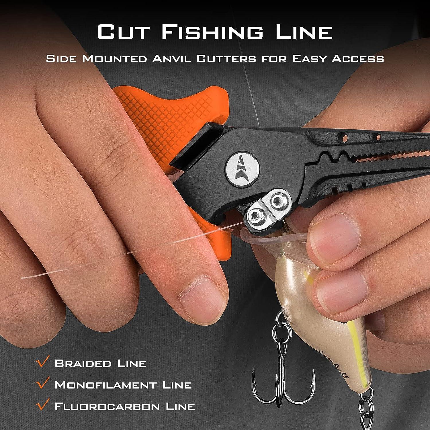 KastKing Cutthroat 7.5- inch Fishing Pliers and 5-inch Braid Scissors,  Saltwater Resistant Fishing Gear, Fishing Pliers Line Cutter, Hook Remover, Fishing  Tools Set, Fishing Gifts for Men B: Split Ring Plier and