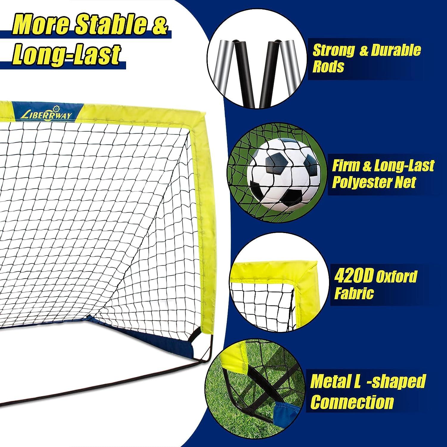 LIBERRWAY Soccer Goal 4'x 3' Portable Kids Soccer Goals for Backyard or