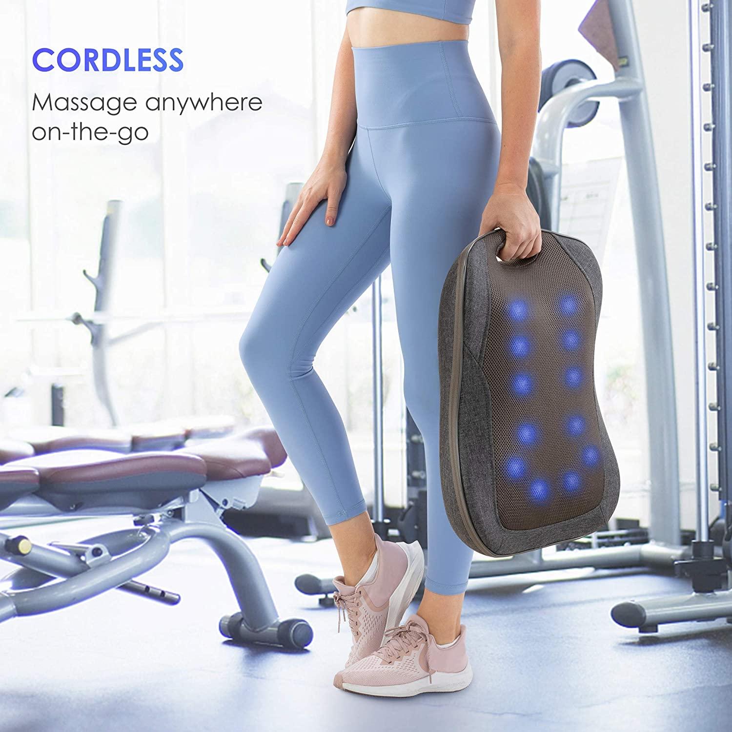 Comfier Cordless Back Massager with Heat - Rechargeable Chair Massager,  Shiatsu Massage Chair Pad with Adjustable Intensity,Portable Massage  Cushion, Ideal Gifts for Men/Women Cordless Dark Gray