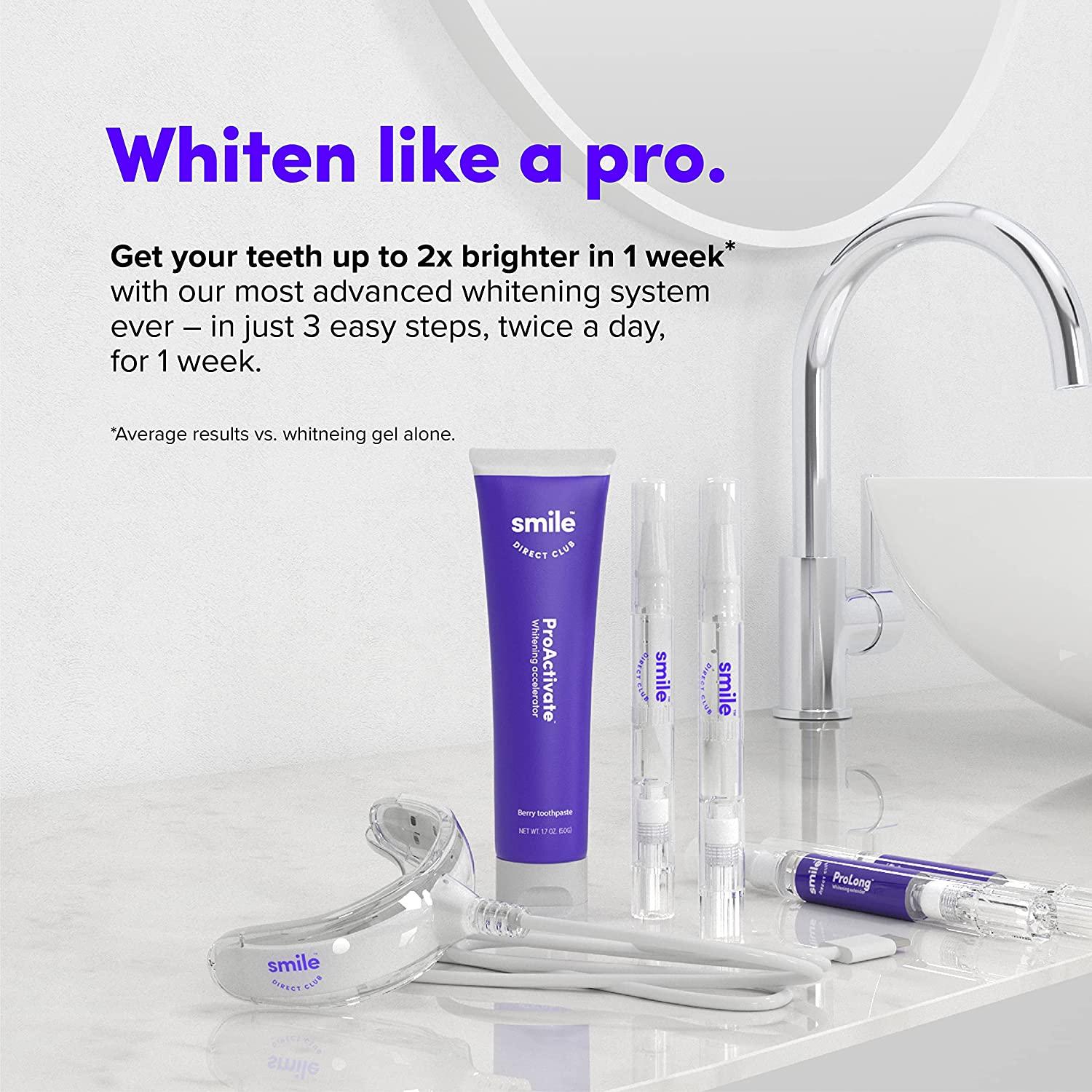 Pro Teeth Whitening Gel System with LED Light 4 Pack