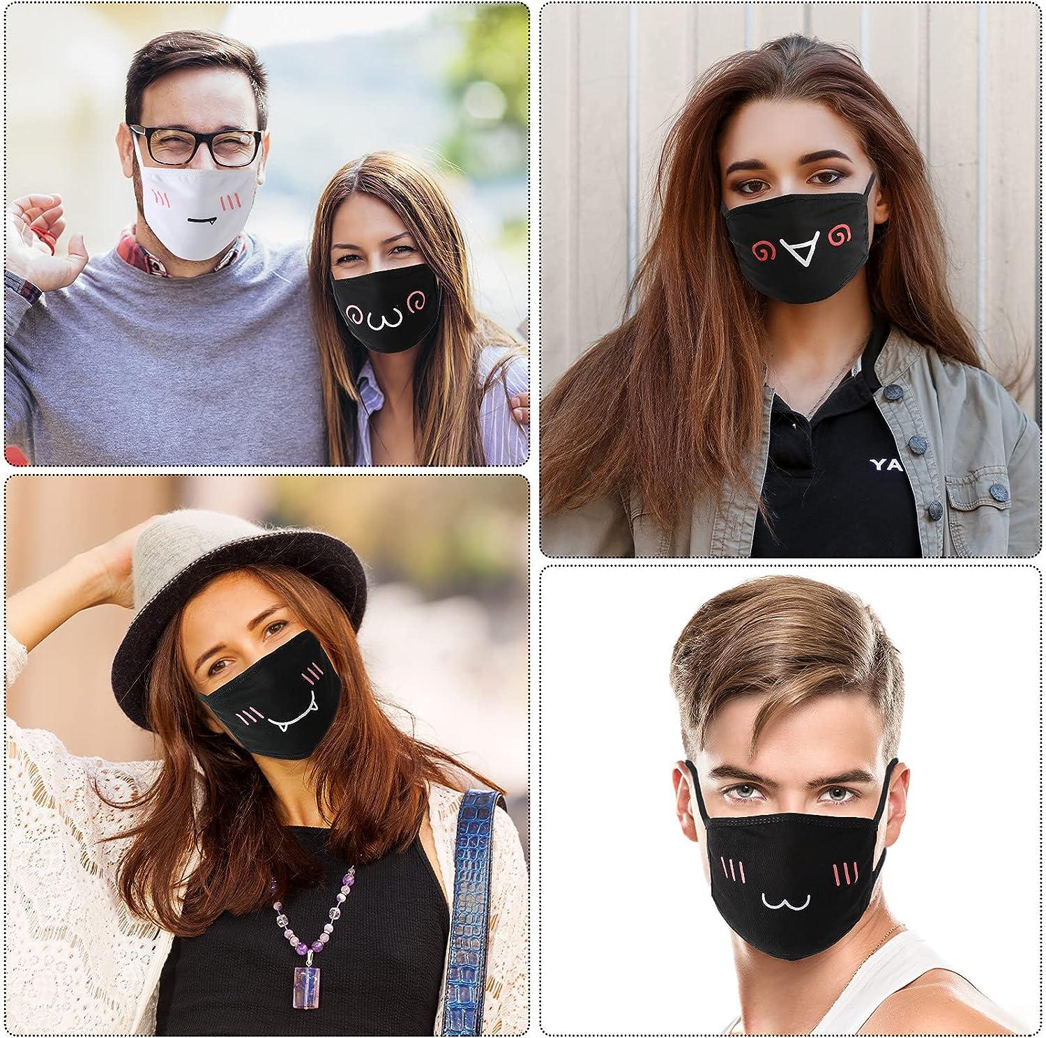  Zhanmai 10 Pieces Kawaii Mask Anime Face Mouth Mask Cute Mouth  Covering Reusable Washable Mouth Mask for Women Girls Kids, Black and White  (Adorable Style) : Clothing, Shoes & Jewelry
