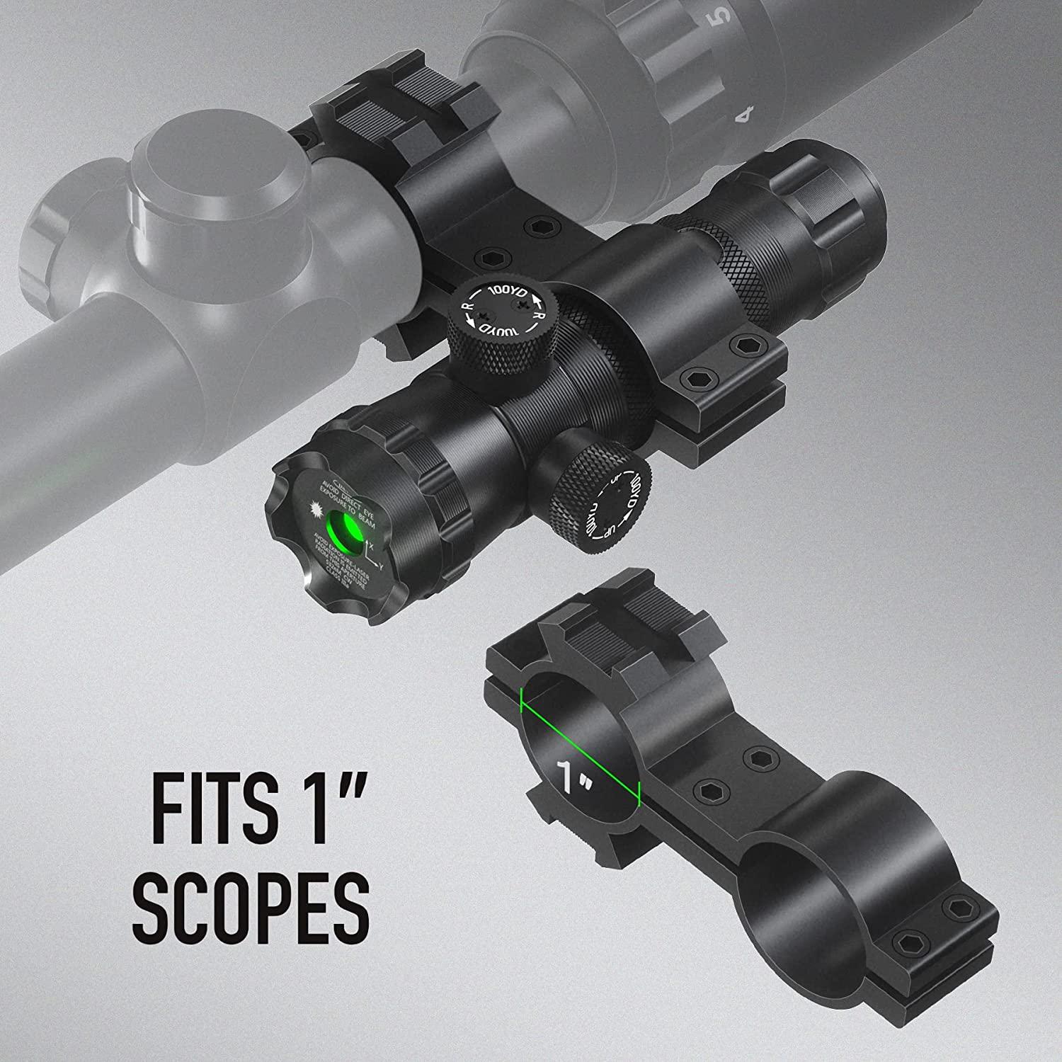 Pinty Green Laser Sight Dot Scope for Hunting Rifle Adjustable with Mounts