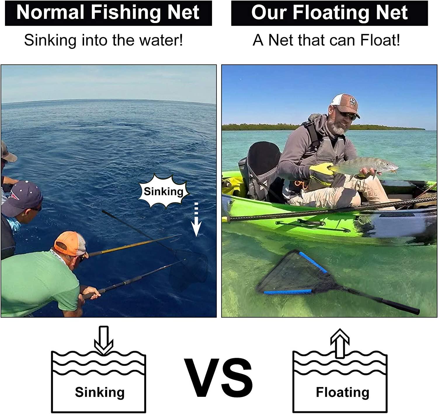 PLUSINNO Fishing Net Fish Landing Net, Foldable Collapsible