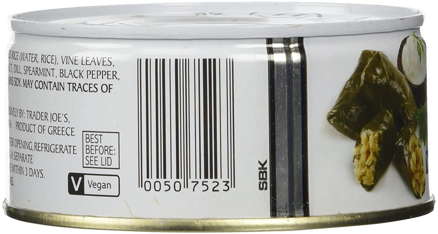Trader Joes Dolmas Vine Leaves Stuffed with Rice (Pack of 2)
