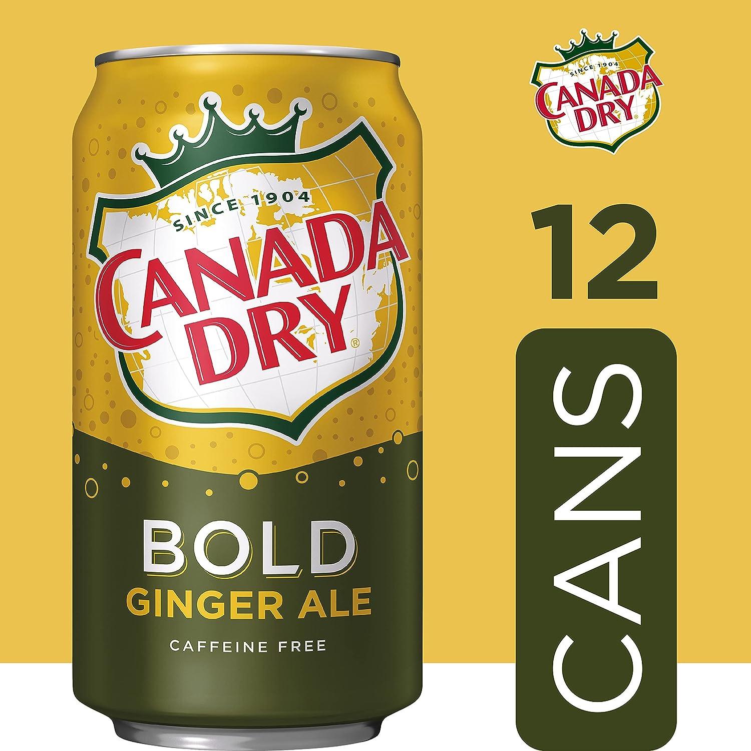 Canada Dry Bold Ginger Ale 12oz Cans Pack of 12 Refreshing and
