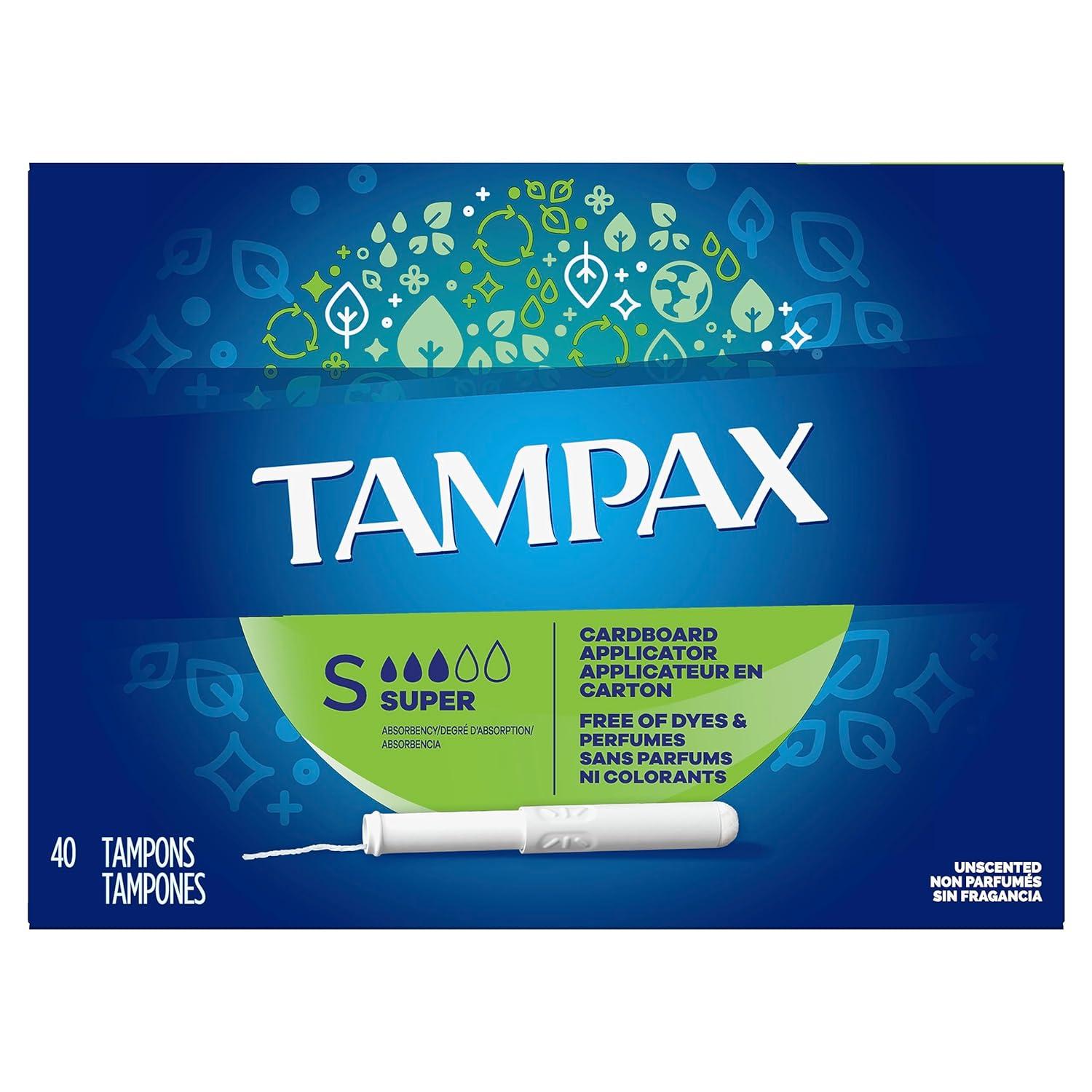 Tampax Tampons with Flushable Cardboard Applicator Super 40 ct