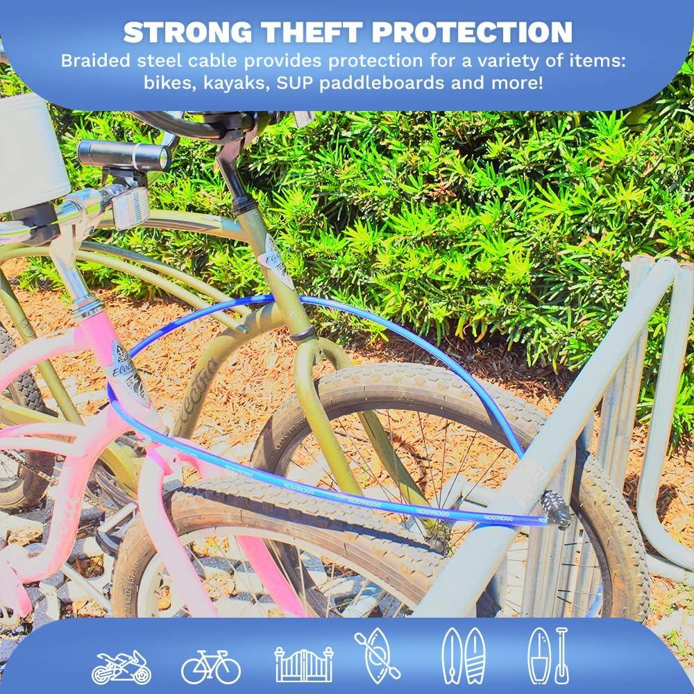 DocksLocks 5ft Anti-Theft Weatherproof Cable with Combination Lock ...